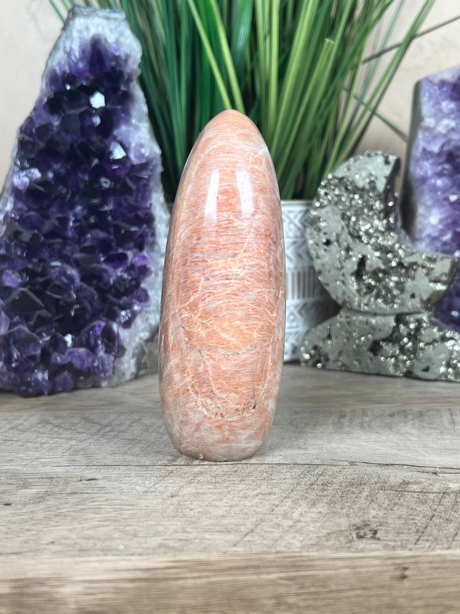 Peach Moonstone Freeform 4.7 Inch - Purple Door Alchemy
