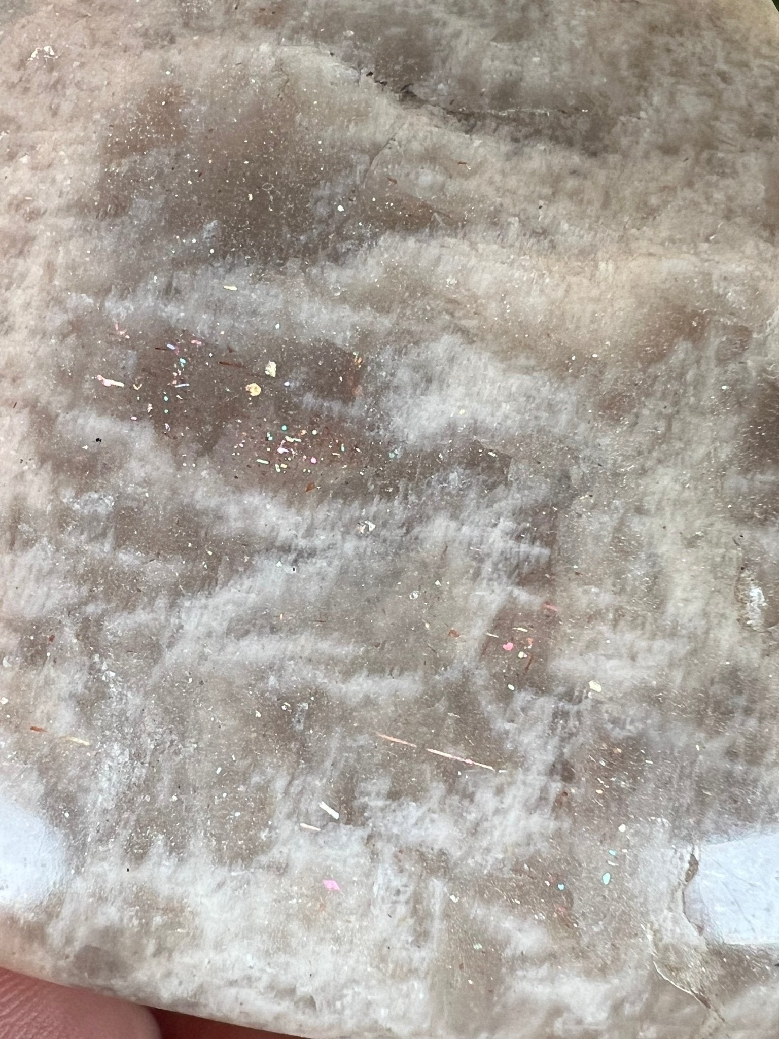 Peach Moonstone Heart 82mm, 3.22in - Purple Door Alchemy