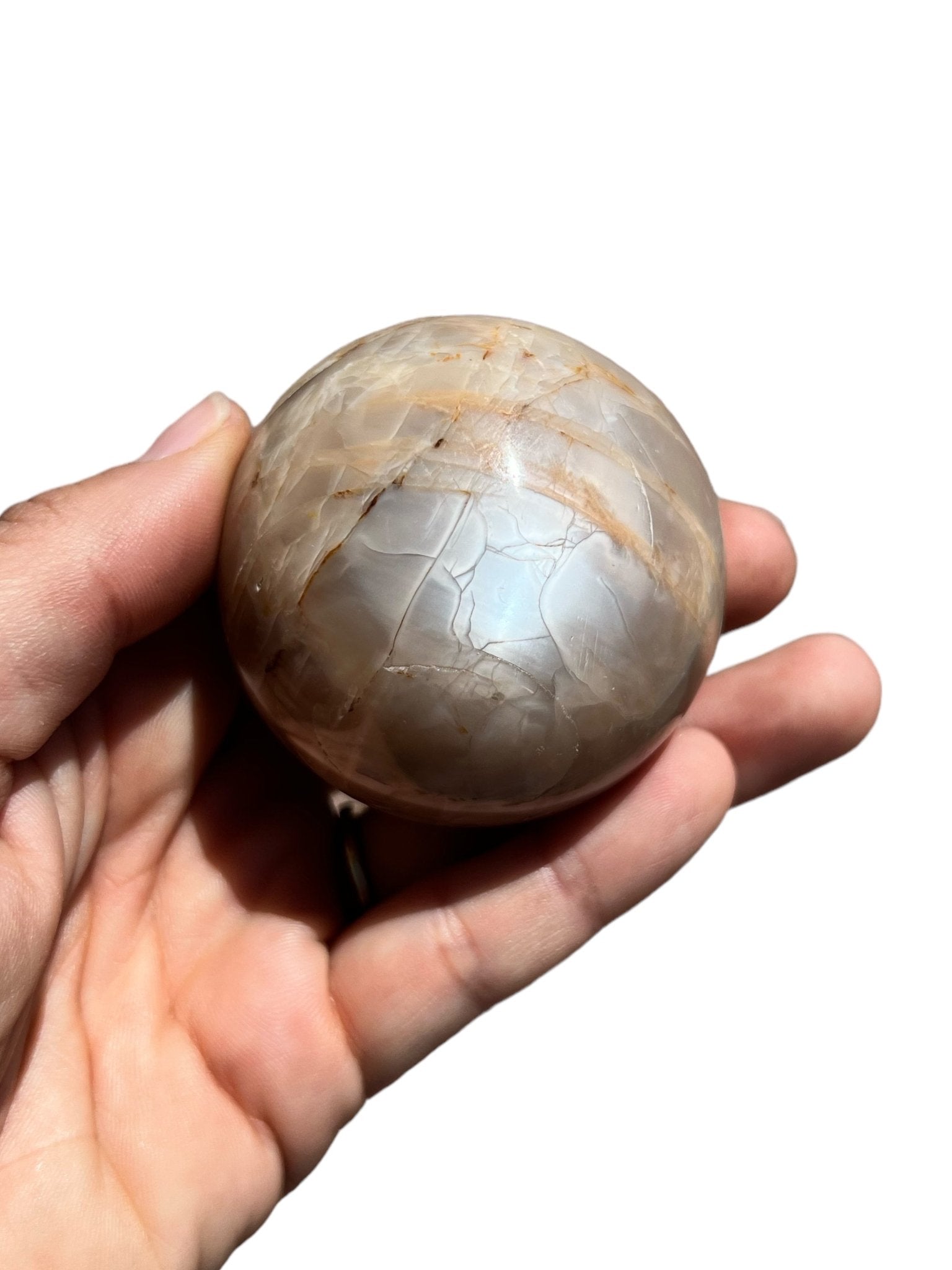 Peach Moonstone Sphere - Purple Door Alchemy