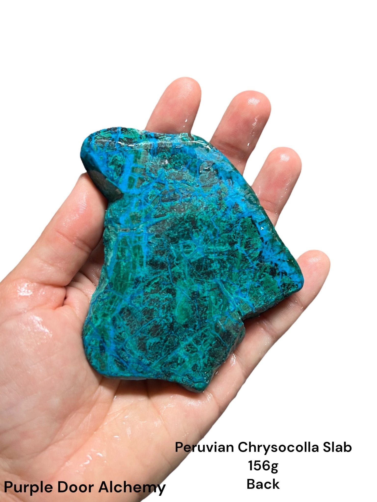 Peruvian Chrysocolla Slab 156g - Purple Door Alchemy