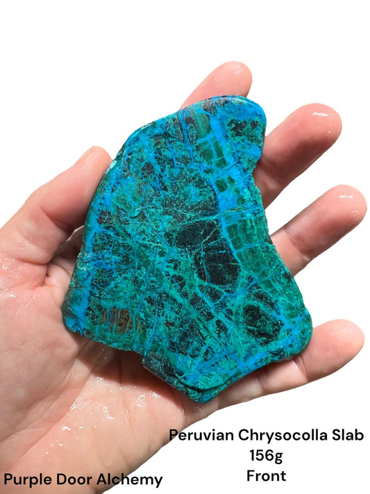 Peruvian Chrysocolla Slab 156g - Purple Door Alchemy