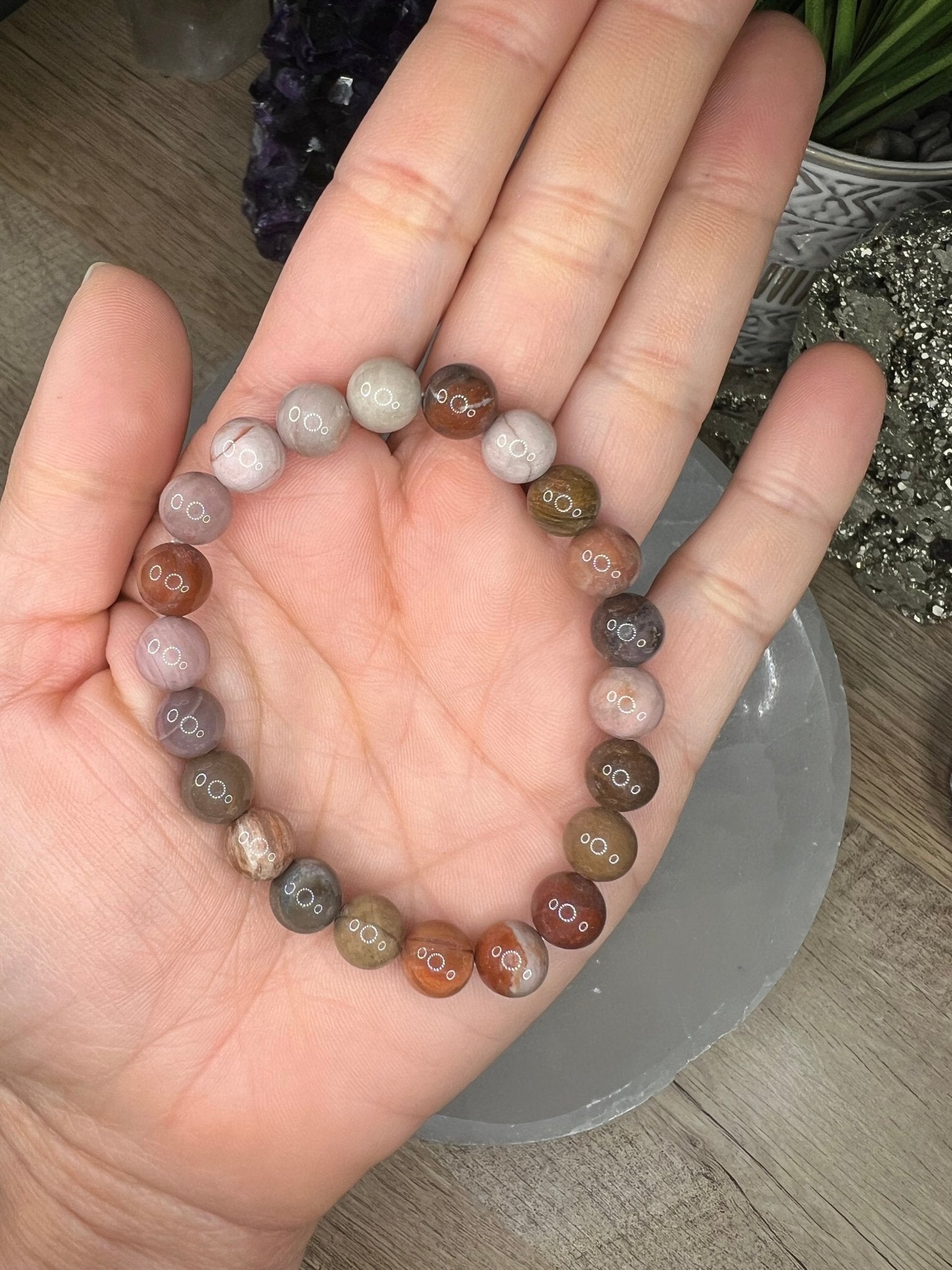 Petrified Wood Bracelet - Purple Door Alchemy