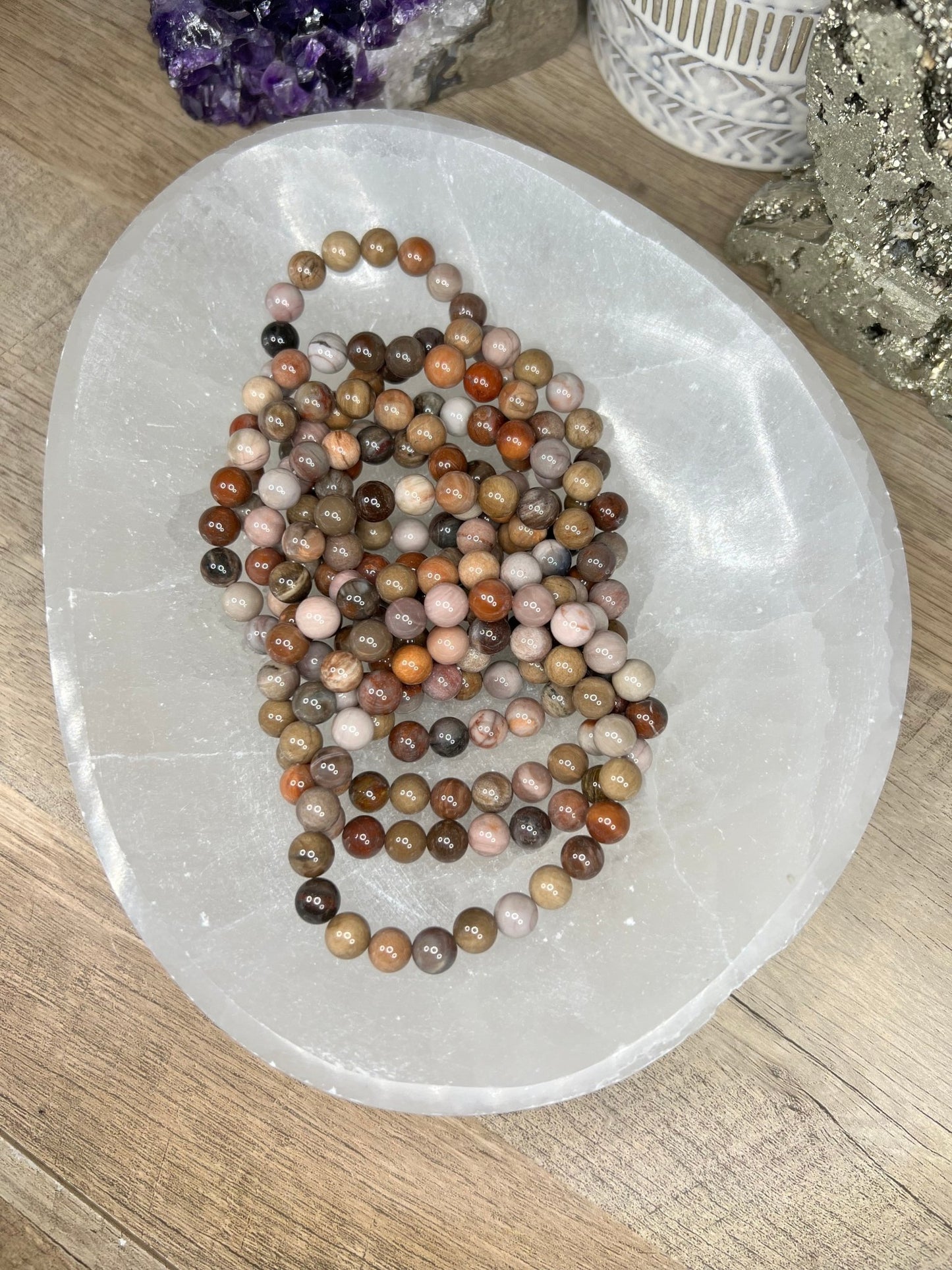 Petrified Wood Bracelet - Purple Door Alchemy