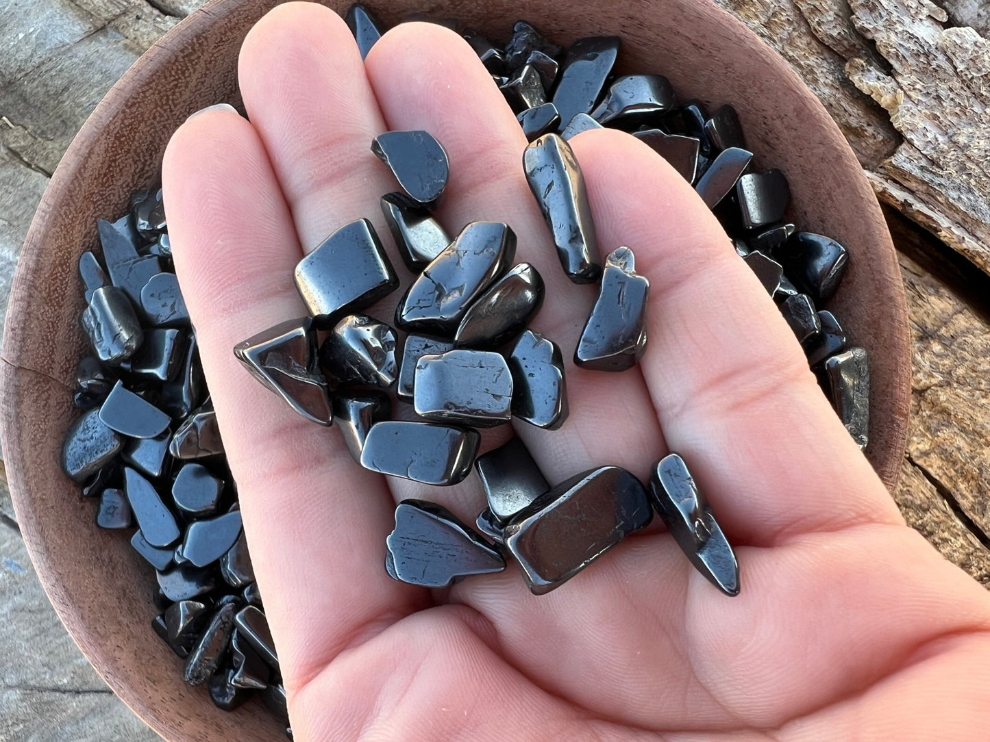 Petrovsky Shungite Chips (1 ounce, 1/2 lb, 1 lb) - Purple Door Alchemy