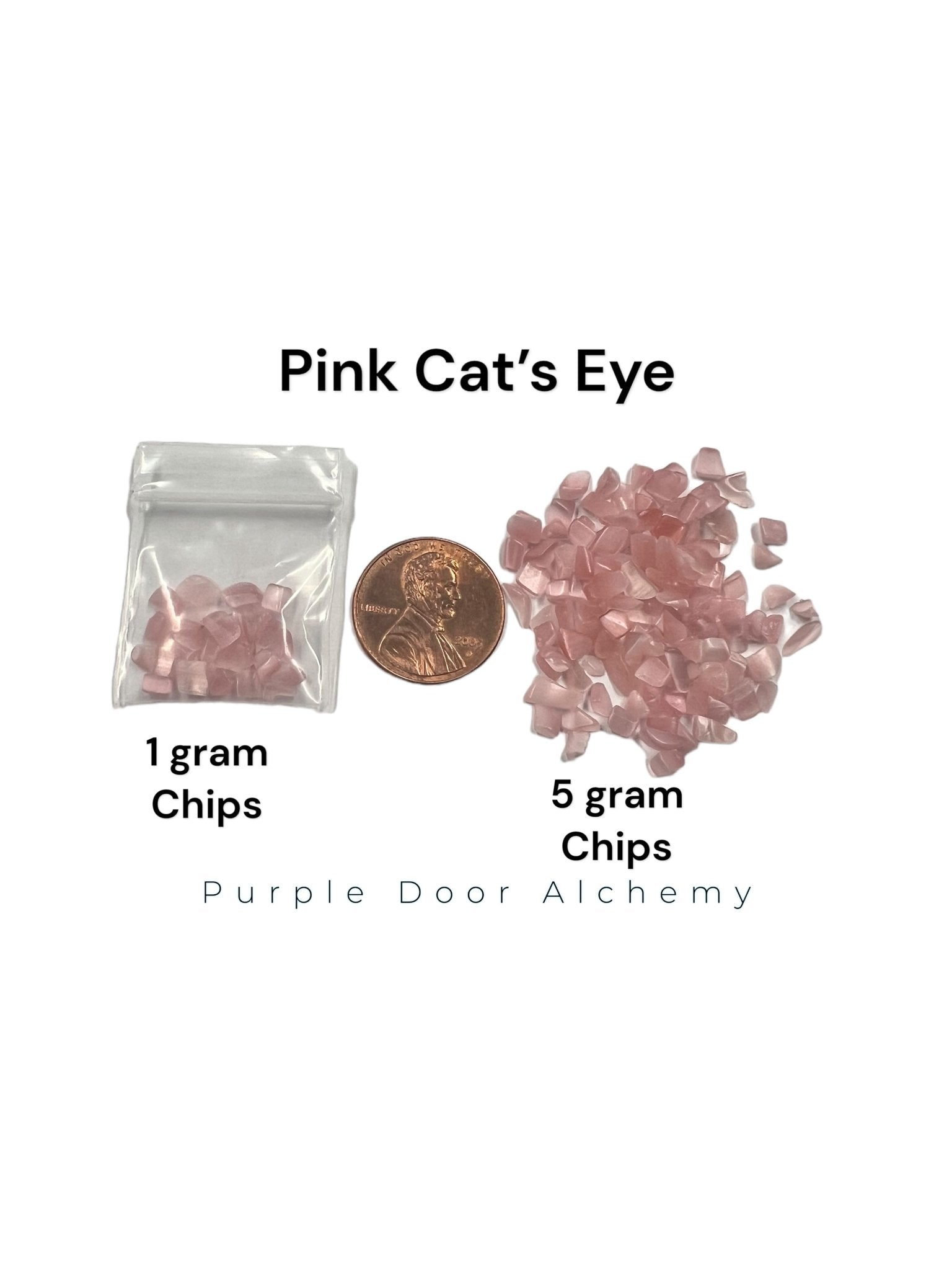 Pink Cat's Eye Chips - Premium - Purple Door Alchemy