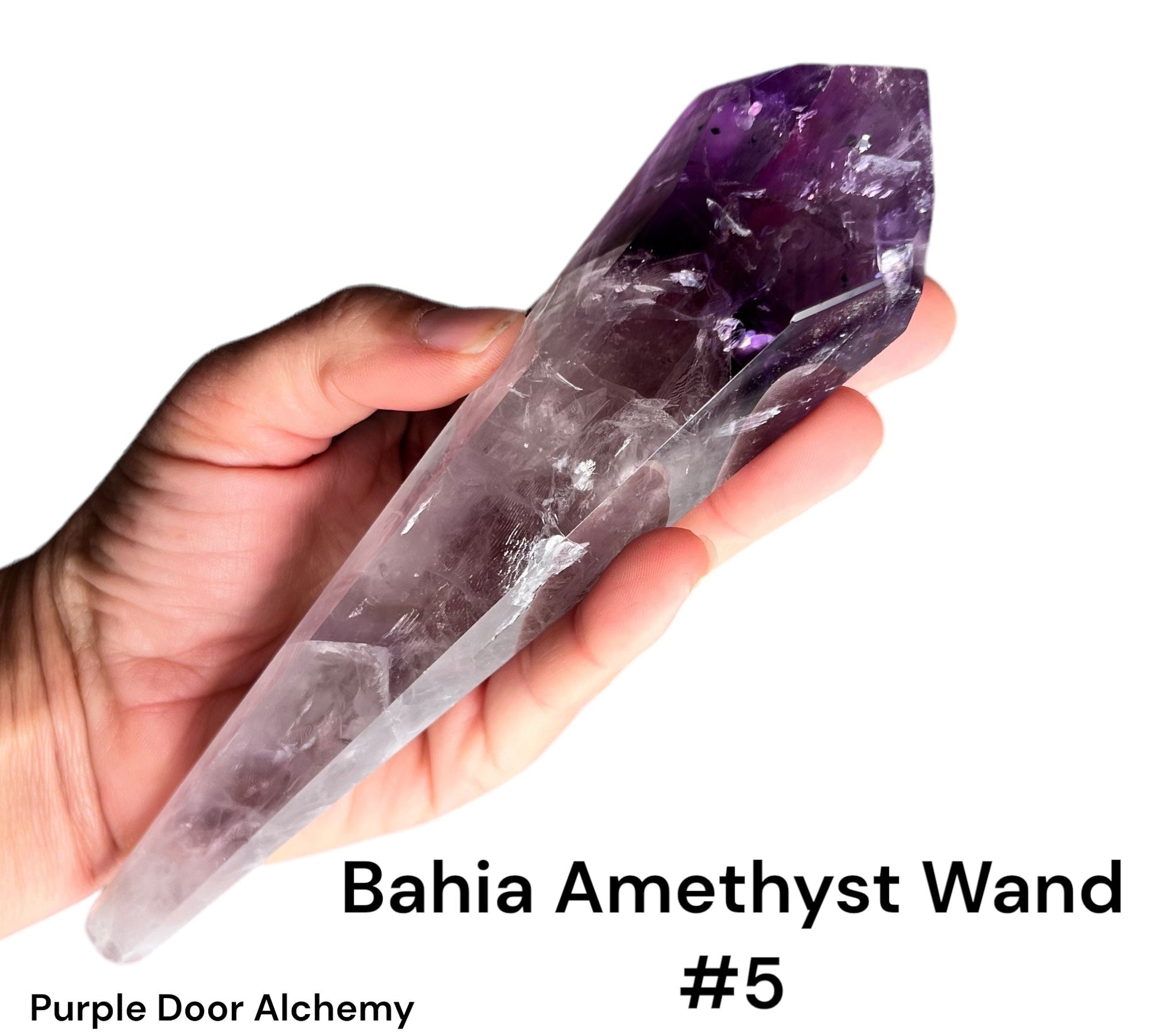 Polished Bahia Amethyst Wand - Purple Door Alchemy