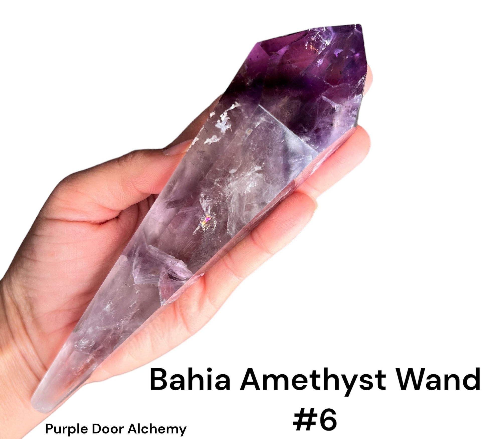 Polished Bahia Amethyst Wand - Purple Door Alchemy