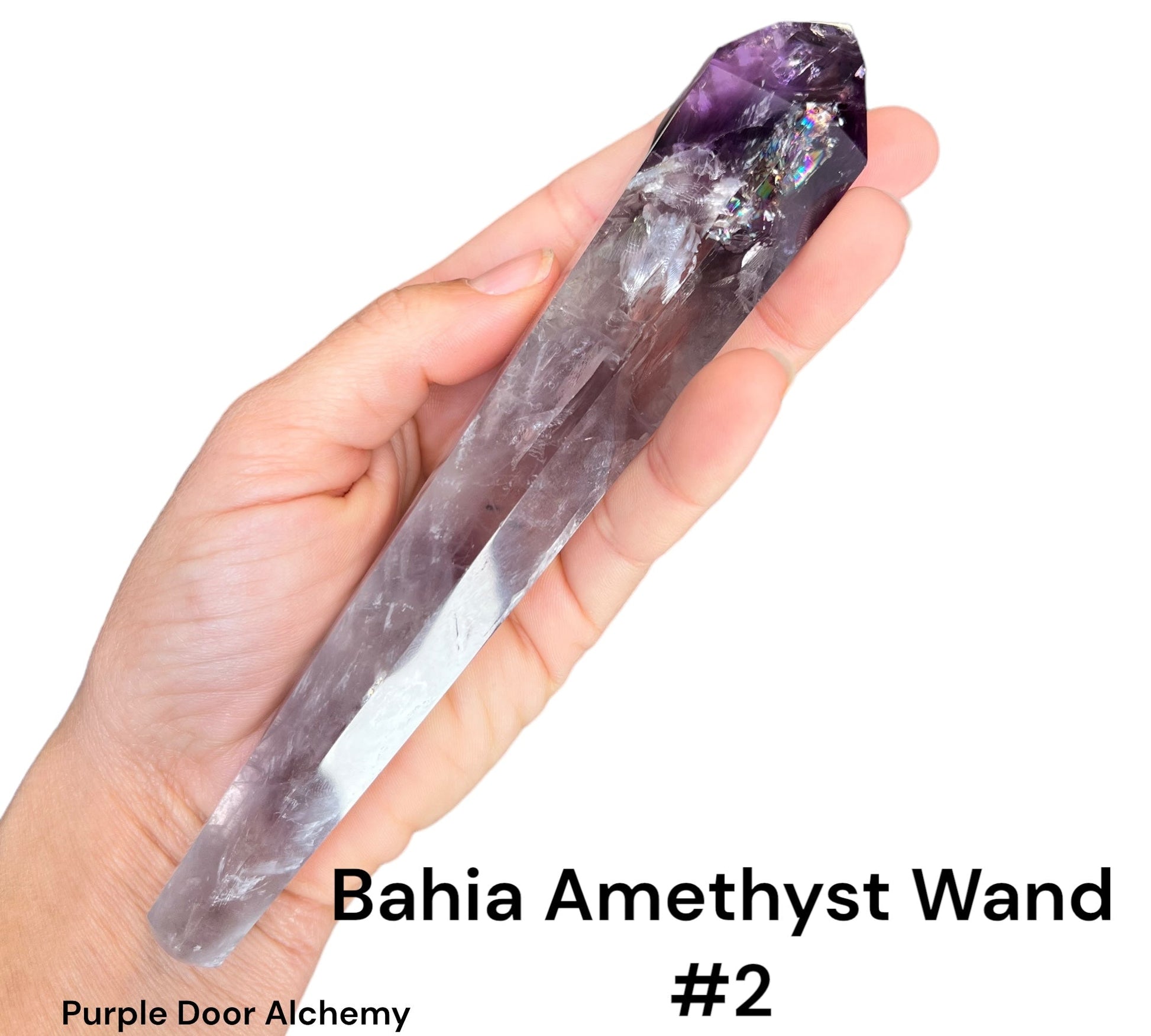Polished Bahia Amethyst Wand - Purple Door Alchemy