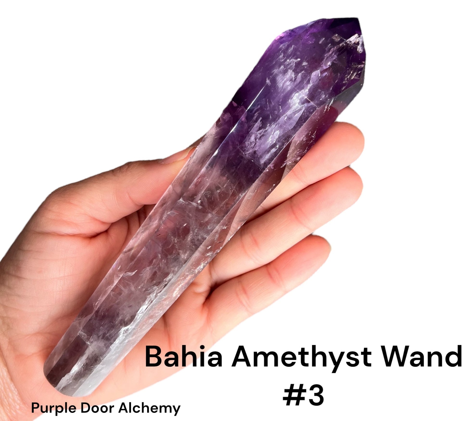 Polished Bahia Amethyst Wand - Purple Door Alchemy