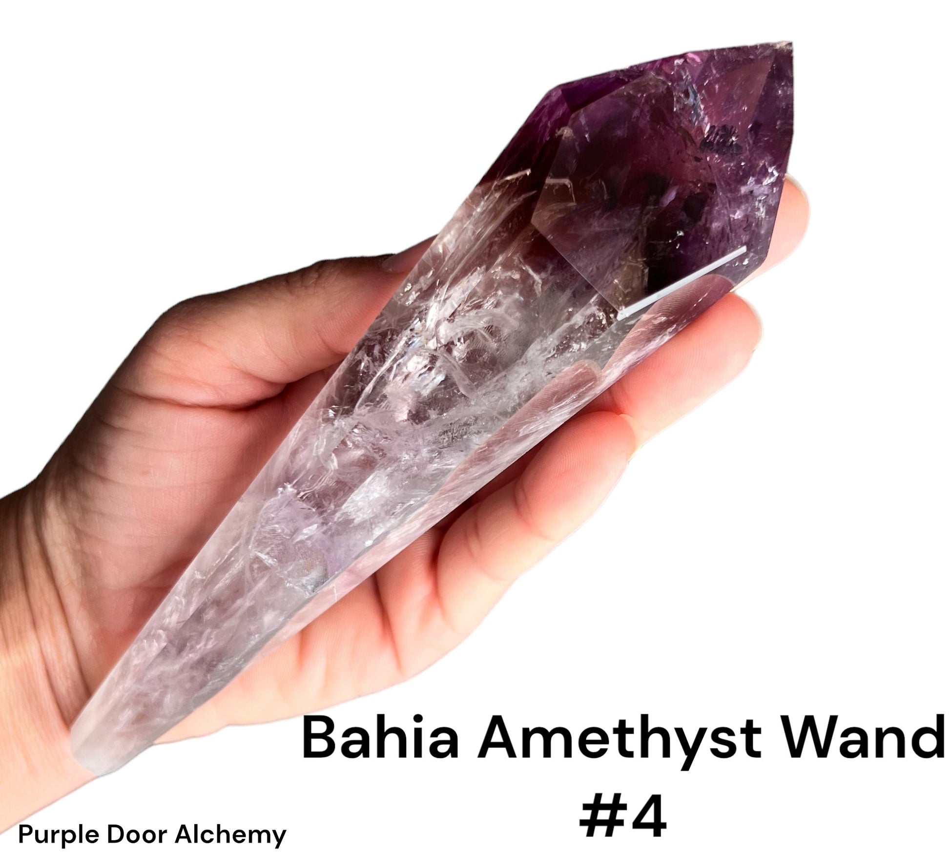 Polished Bahia Amethyst Wand - Purple Door Alchemy