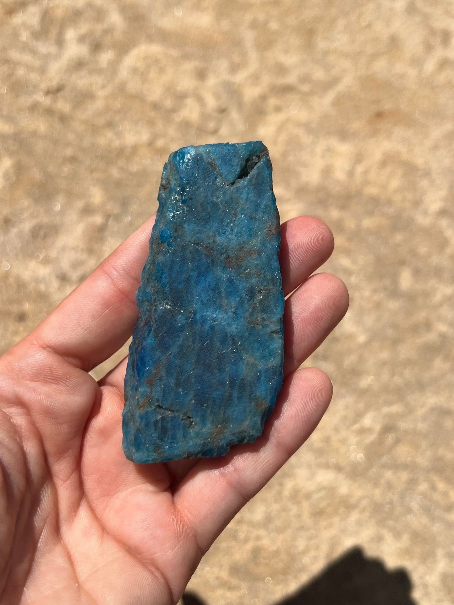Polished Blue Apatite Slab 74g - Purple Door Alchemy