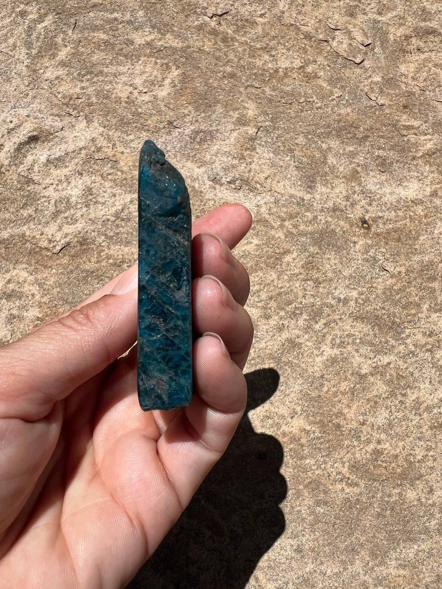 Polished Blue Apatite Slab 90g - Purple Door Alchemy