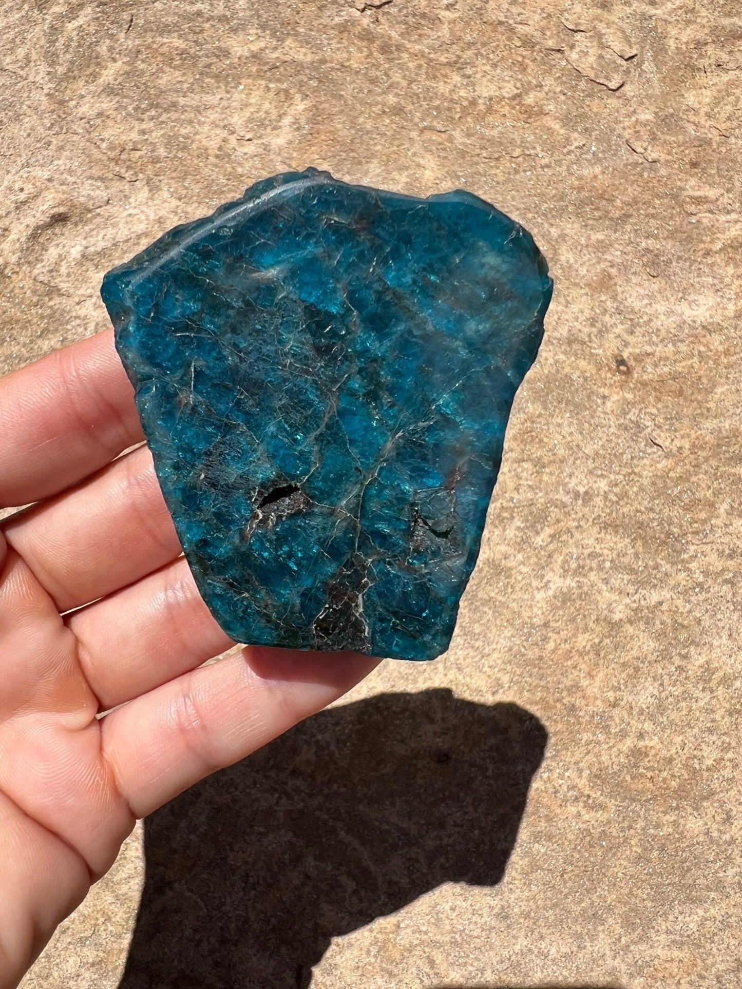 Polished Blue Apatite Slab 90g - Purple Door Alchemy
