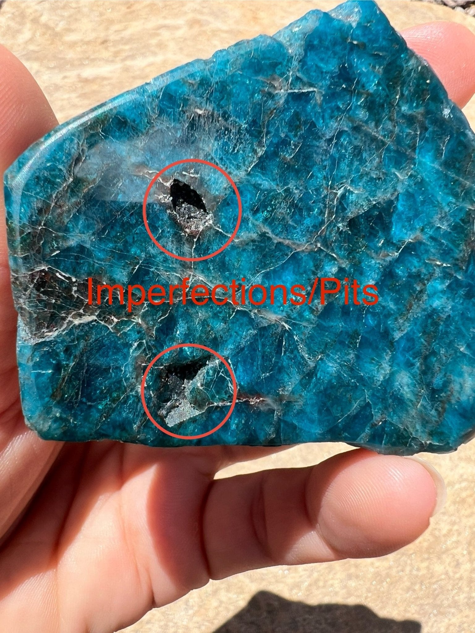 Polished Blue Apatite Slab 90g - Purple Door Alchemy