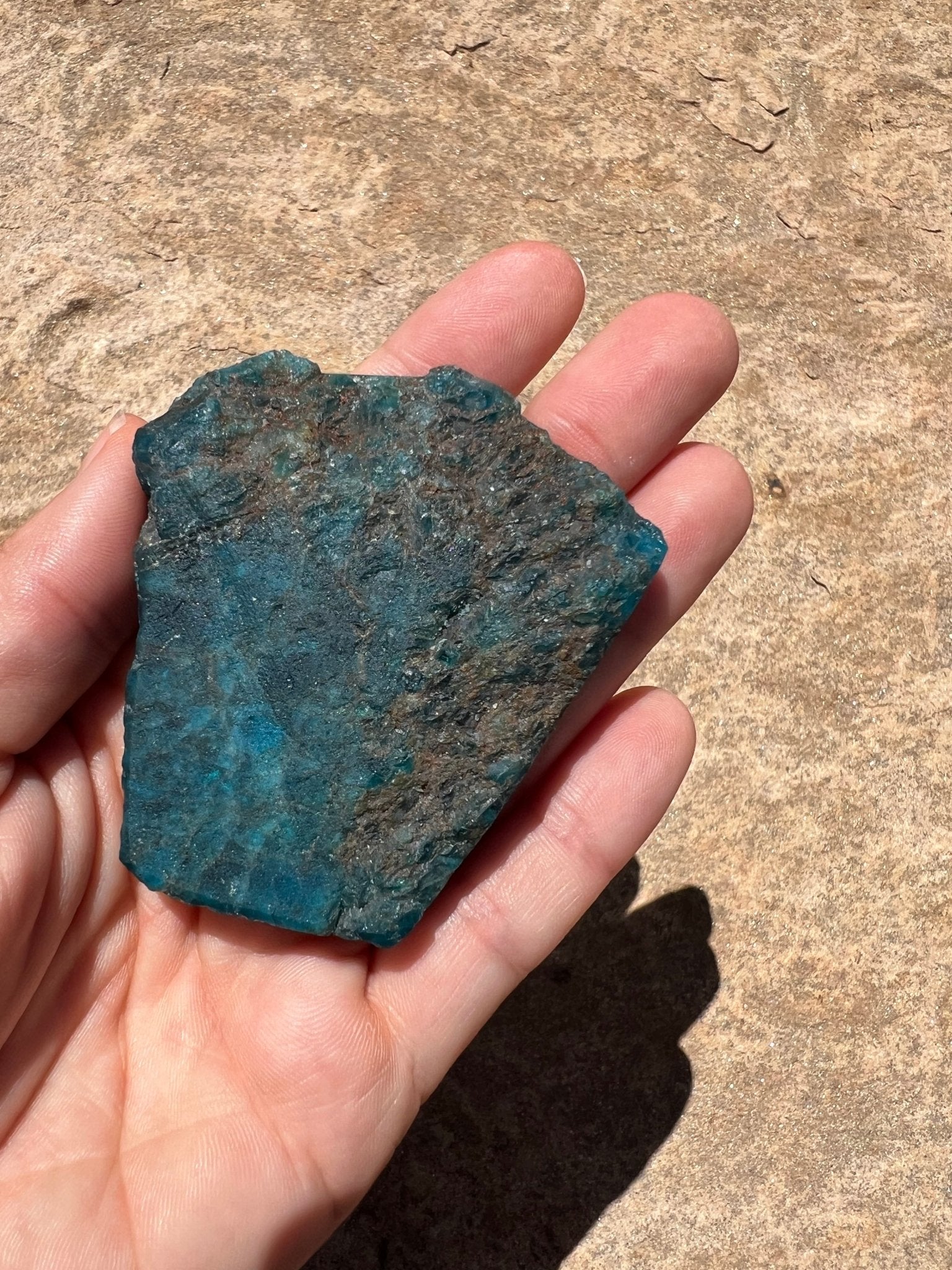 Polished Blue Apatite Slab 90g - Purple Door Alchemy