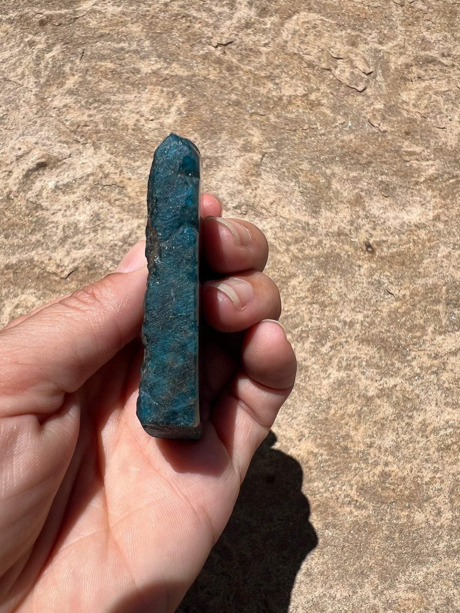 Polished Blue Apatite Slab 90g - Purple Door Alchemy