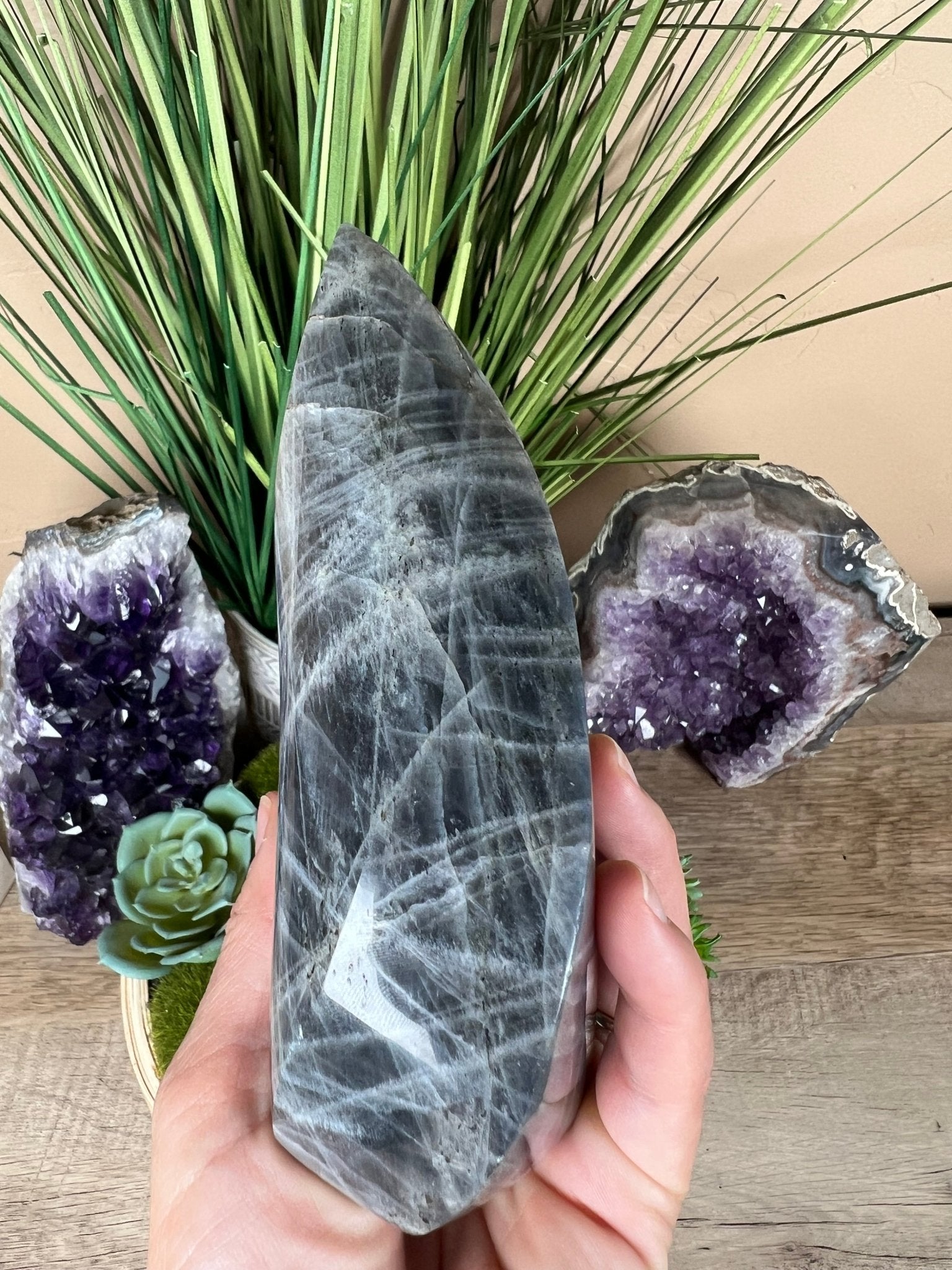 Polished Blue Labradorite Flame 5.7in - Purple Door Alchemy