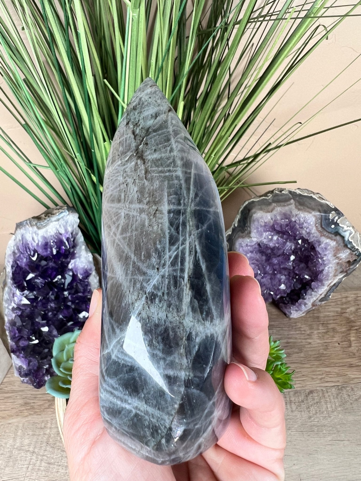 Polished Blue Labradorite Flame 5.7in - Purple Door Alchemy