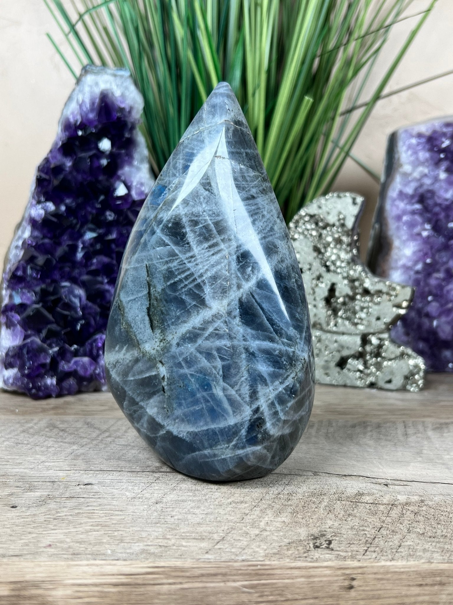 Polished Blue Labradorite Flame 5.7in - Purple Door Alchemy
