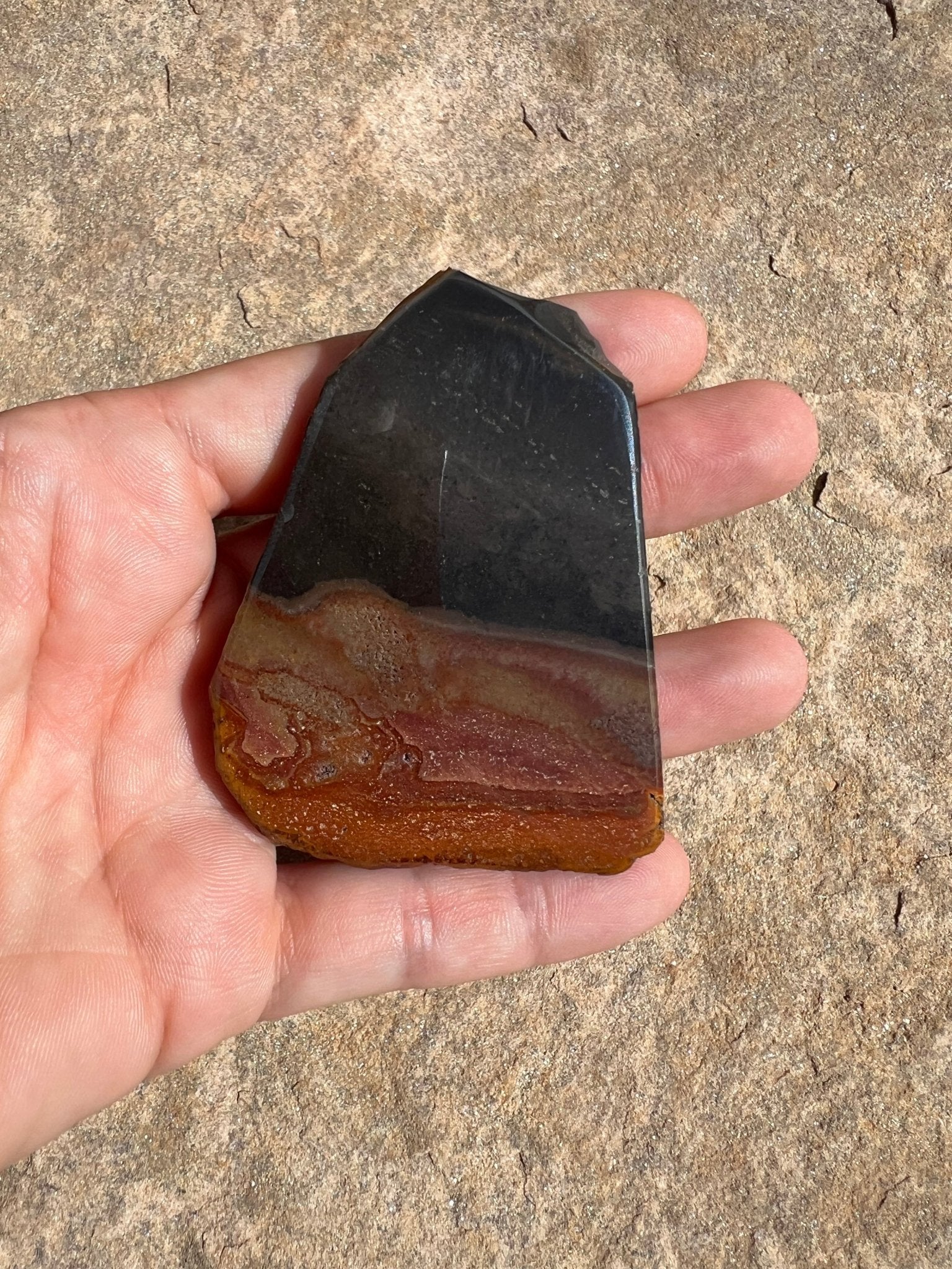 Polychrome Desert Jasper Polished Slab 50g - Purple Door Alchemy