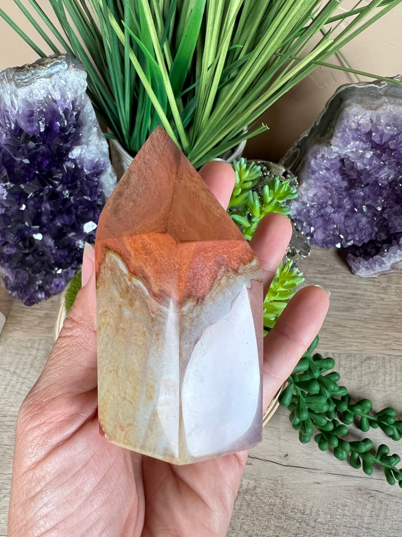 Polychrome Jasper Point 88mm, 3.46in - Purple Door Alchemy