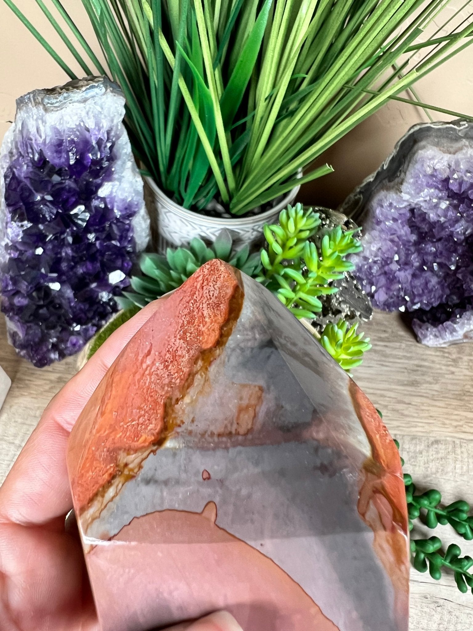 Polychrome Jasper Point 88mm, 3.46in - Purple Door Alchemy