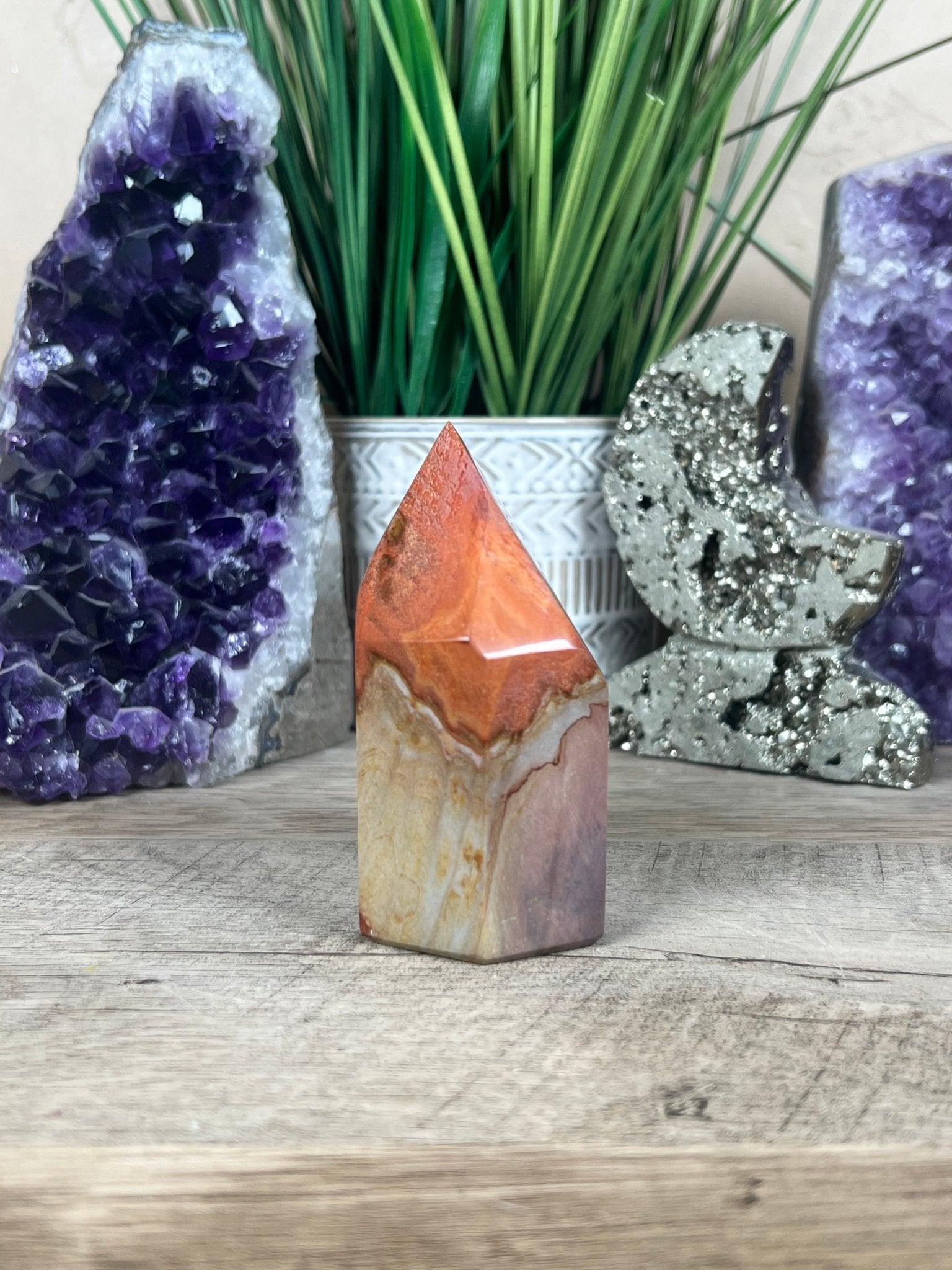 Polychrome Jasper Point 88mm, 3.46in - Purple Door Alchemy