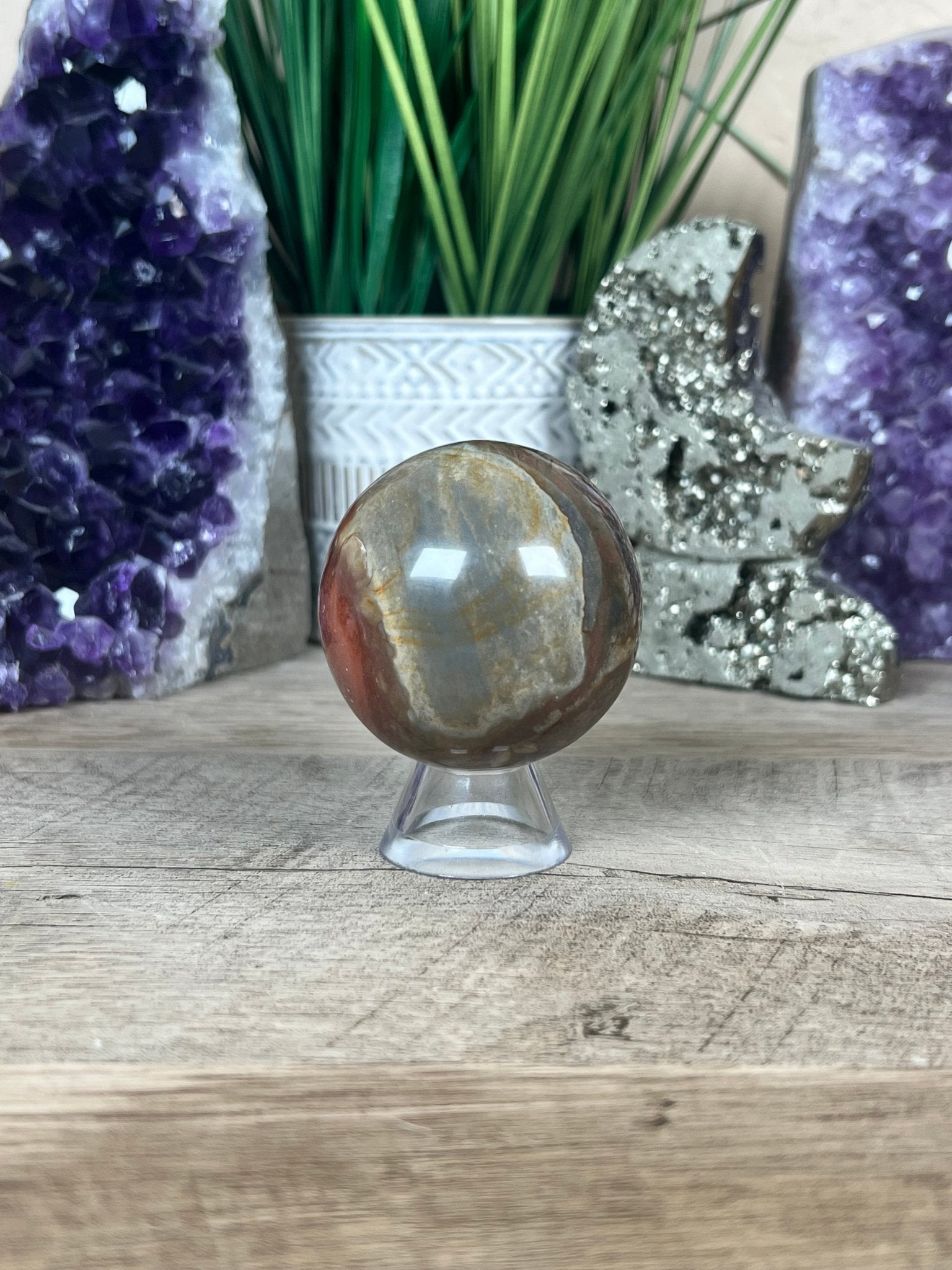 Polychrome Jasper Sphere 53mm (2.1 Inches) - Purple Door Alchemy