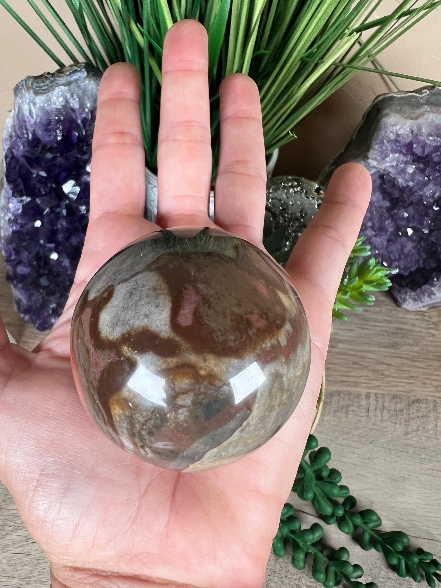 Polychrome Jasper Sphere 53mm (2.1 Inches) - Purple Door Alchemy