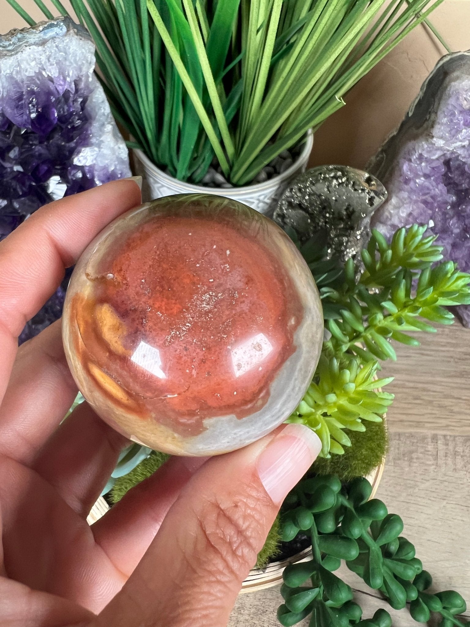 Polychrome Jasper Sphere 53mm (2.1 Inches) - Purple Door Alchemy