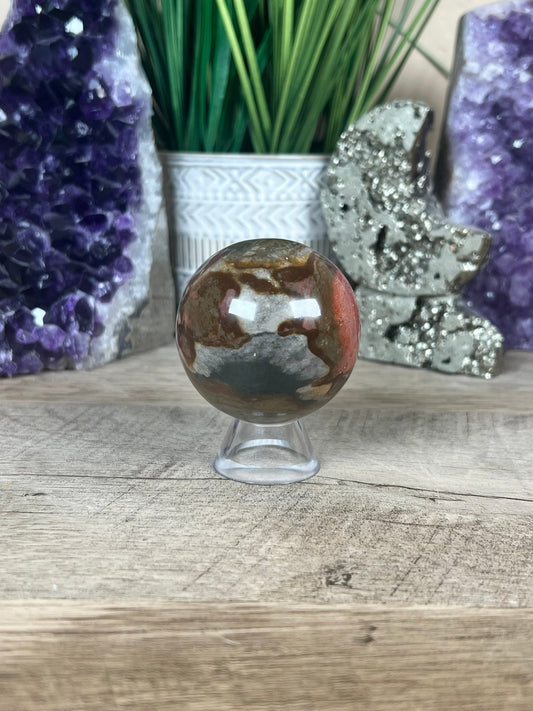 Polychrome Jasper Sphere 53mm (2.1 Inches) - Purple Door Alchemy