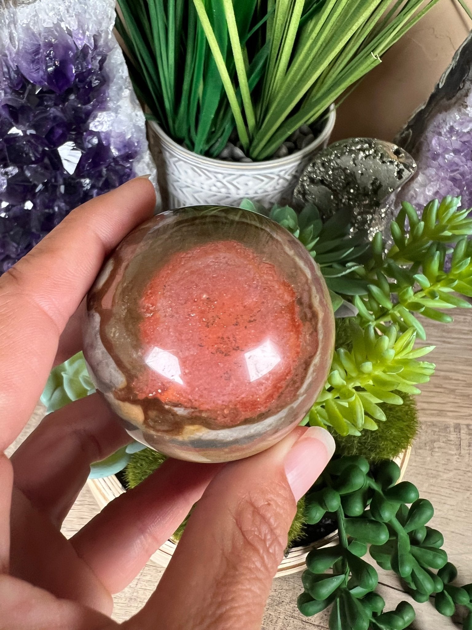 Polychrome Jasper Sphere 53mm (2.1 Inches) - Purple Door Alchemy