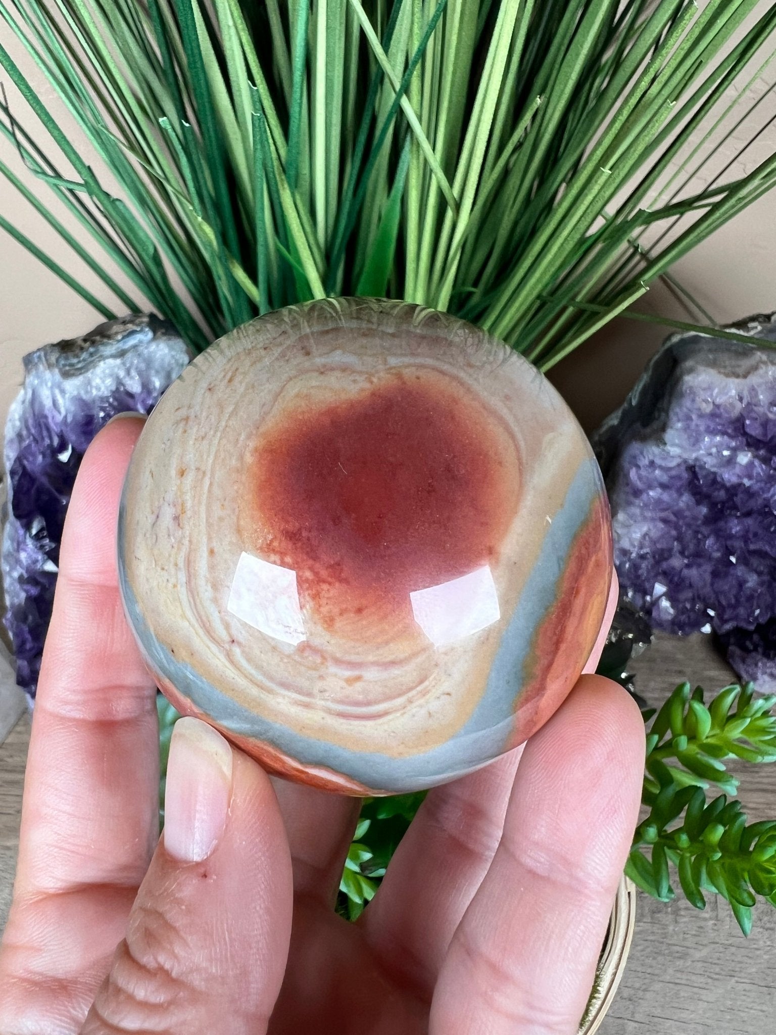 Polychrome Jasper Sphere 63mm (2.5 inches) - Purple Door Alchemy