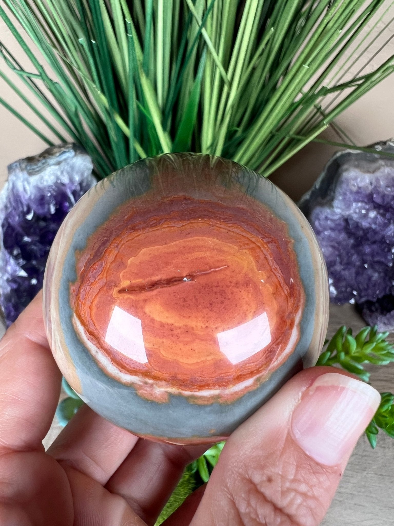 Polychrome Jasper Sphere 63mm (2.5 inches) - Purple Door Alchemy