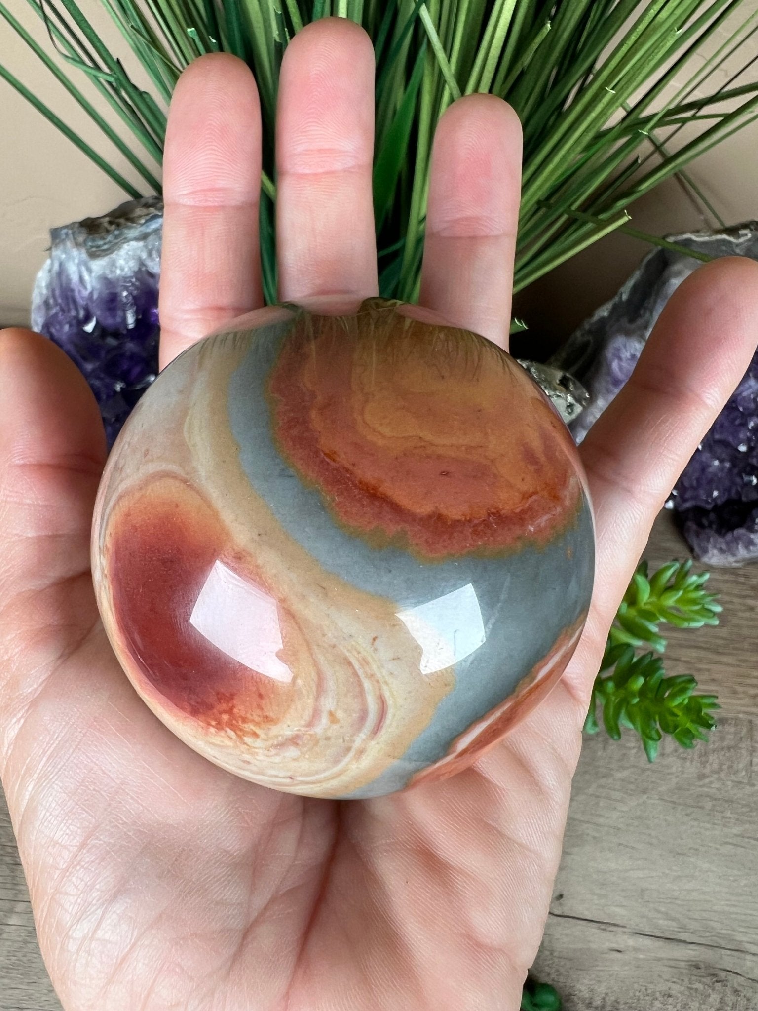 Polychrome Jasper Sphere 63mm (2.5 inches) - Purple Door Alchemy
