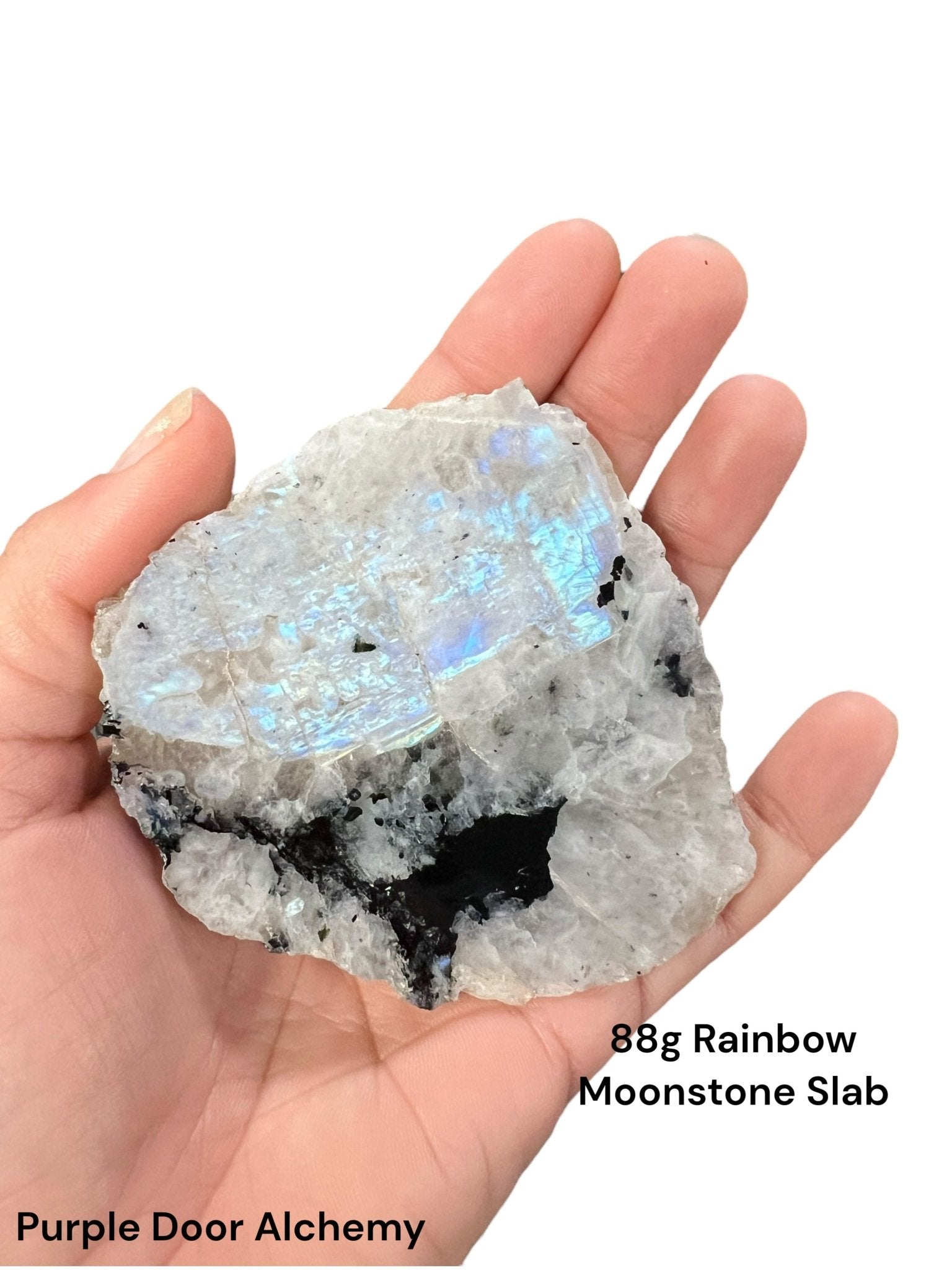 Rainbow Moonstone Polished Slab 88g - Purple Door Alchemy