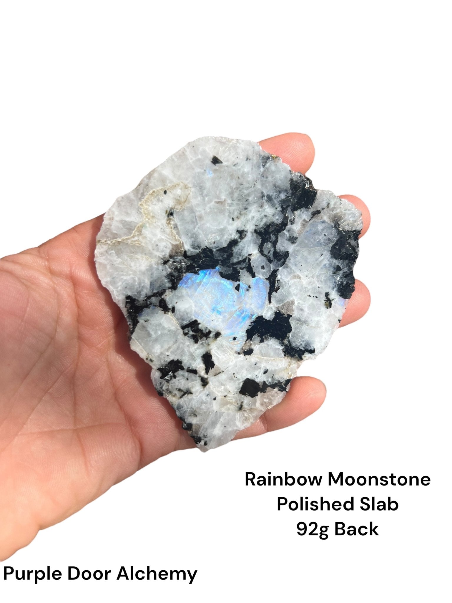 Rainbow Moonstone Polished Slab 92g - Purple Door Alchemy