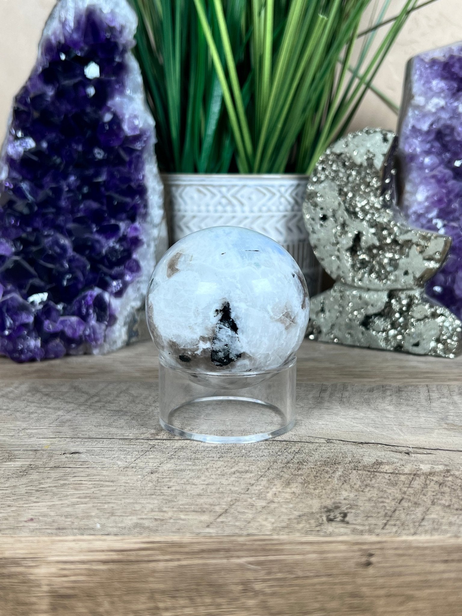 Rainbow Moonstone Sphere 59mm (2.3") - Purple Door Alchemy