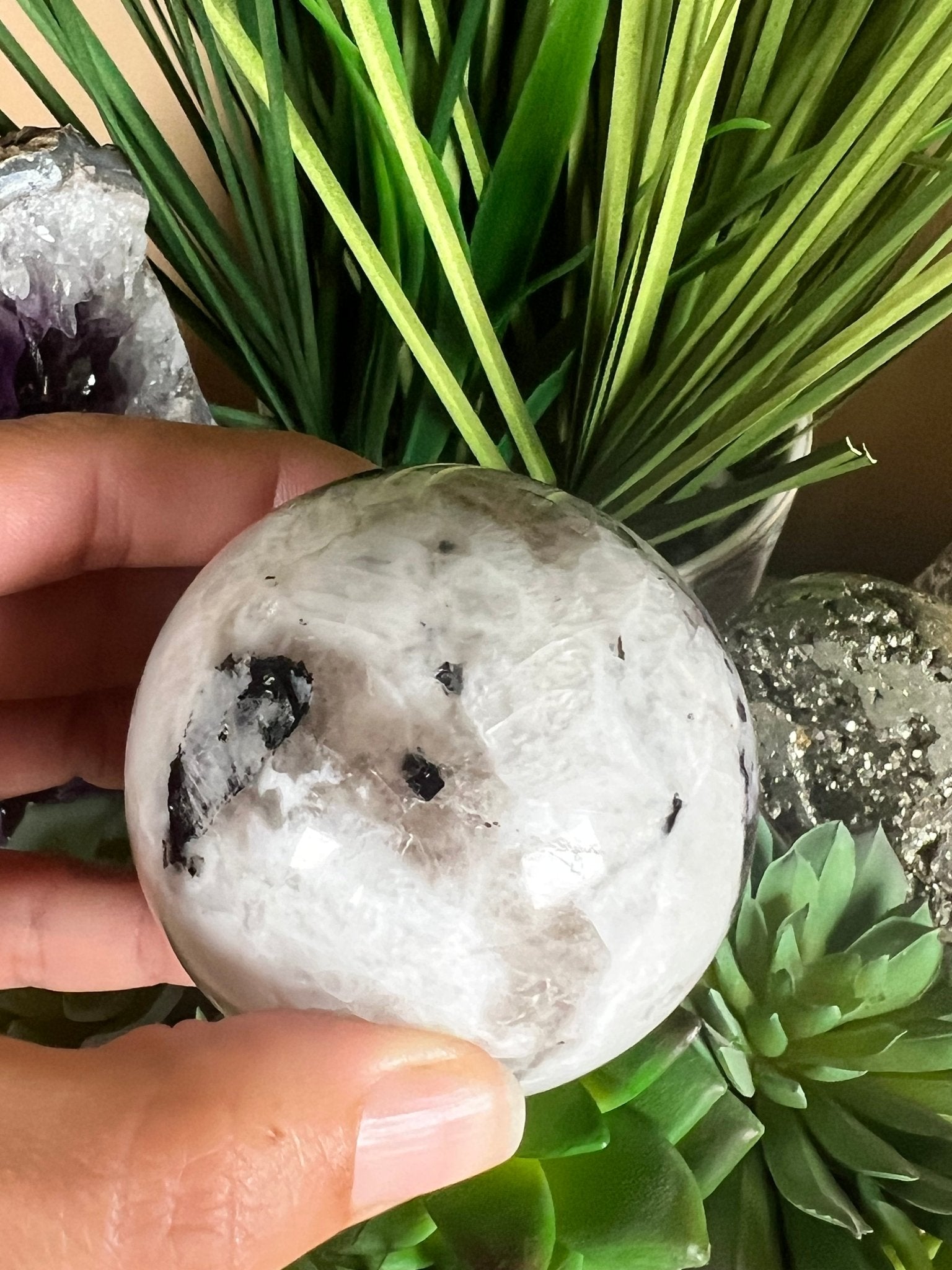 Rainbow Moonstone Sphere 59mm (2.3") - Purple Door Alchemy