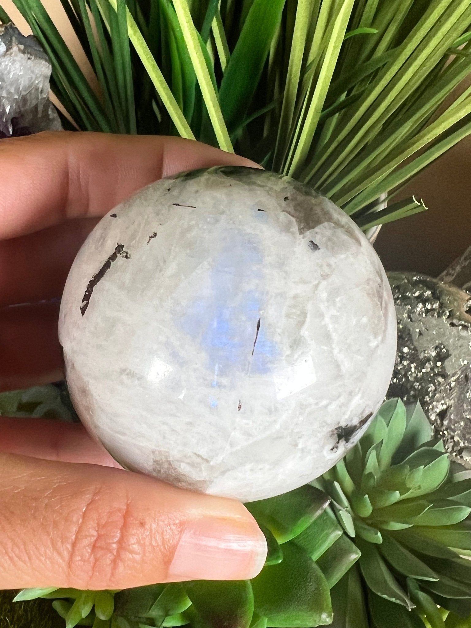 Rainbow Moonstone Sphere 59mm (2.3") - Purple Door Alchemy