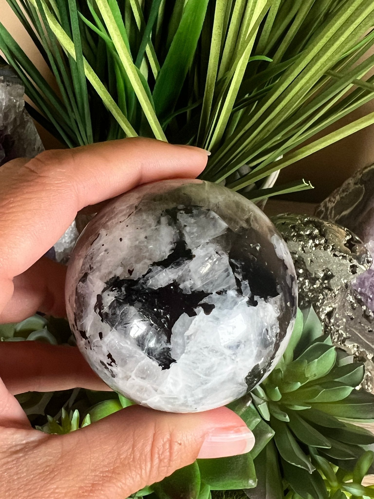 Rainbow Moonstone Sphere 59mm (2.3") - Purple Door Alchemy