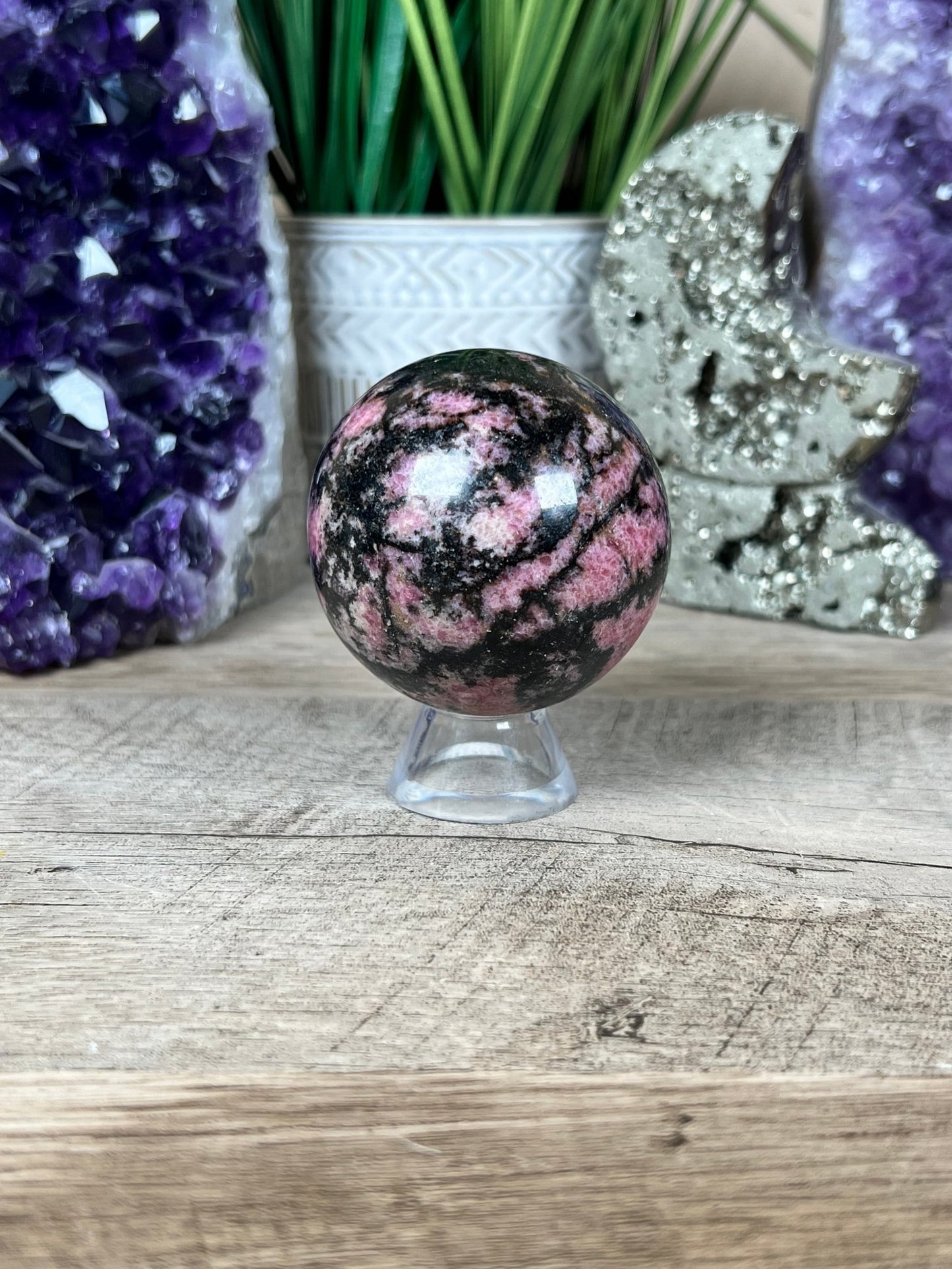 Rhodonite Sphere 58mm (2.2 inches) - Purple Door Alchemy