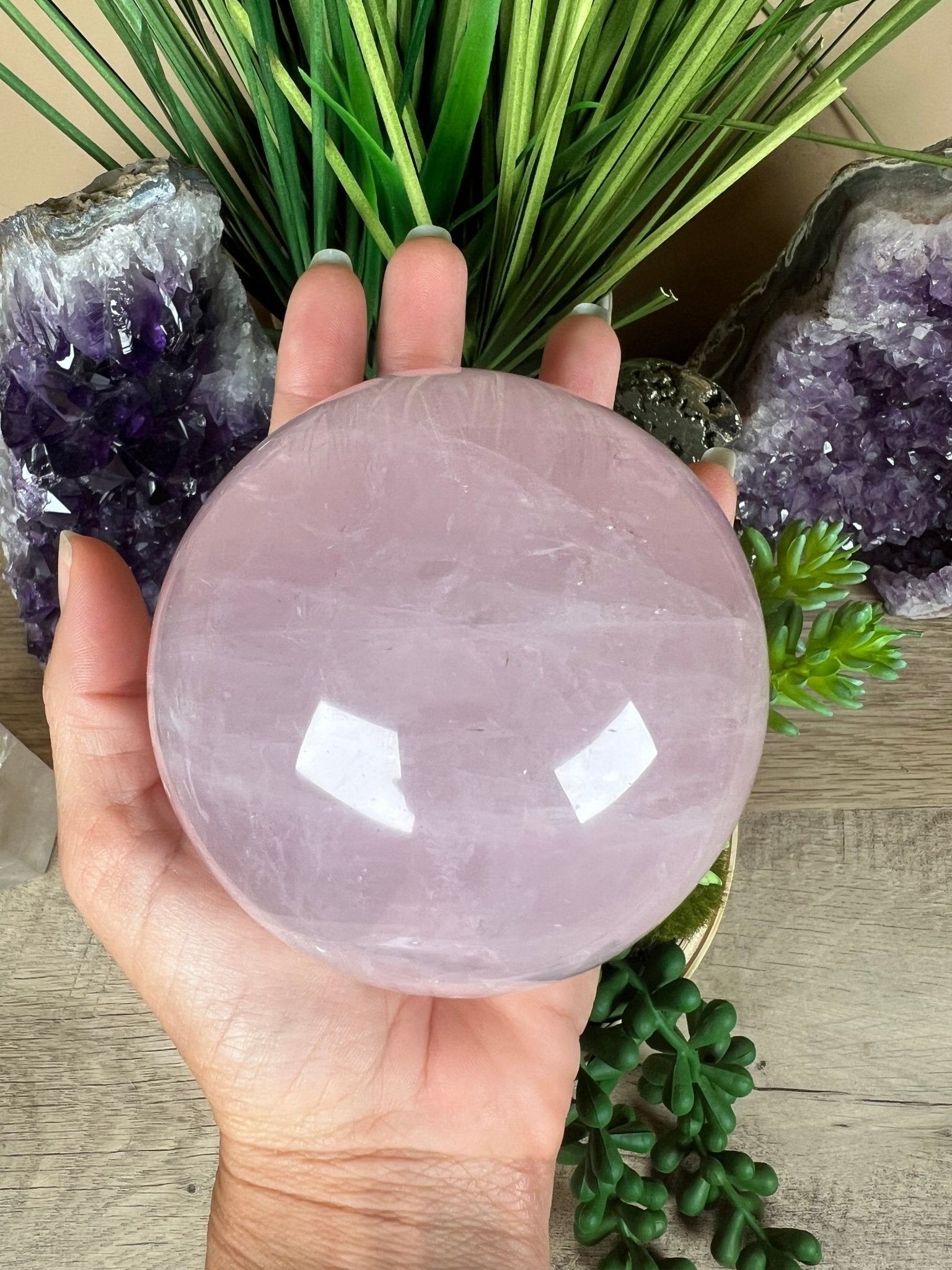 Rose Quartz Sphere 89mm - Purple Door Alchemy