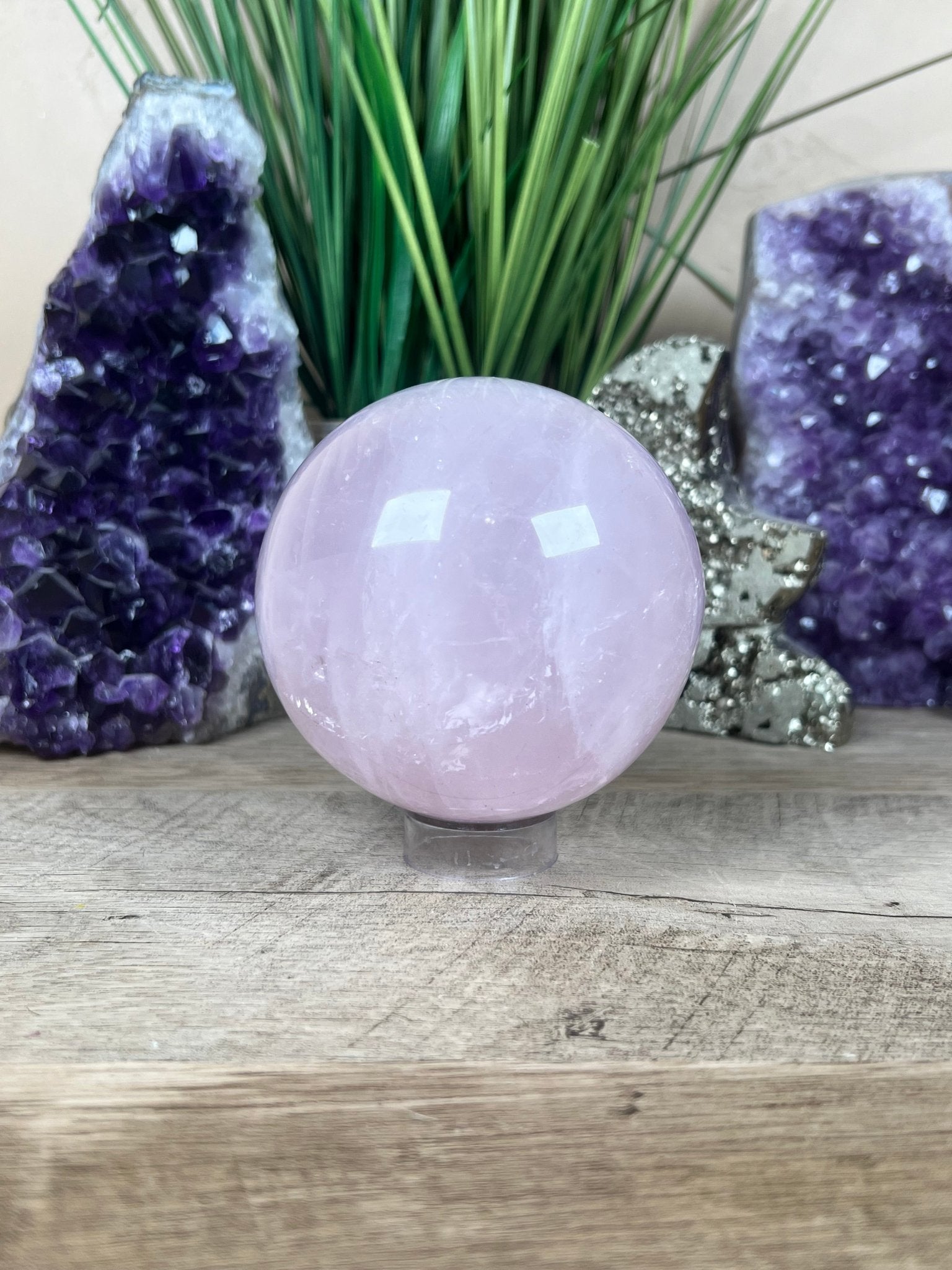 Rose Quartz Sphere 89mm - Purple Door Alchemy