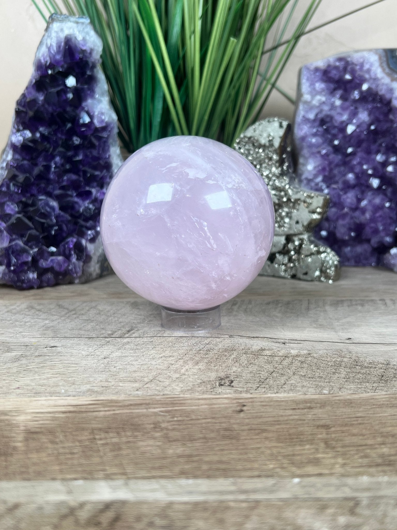 Rose Quartz Sphere 89mm - Purple Door Alchemy