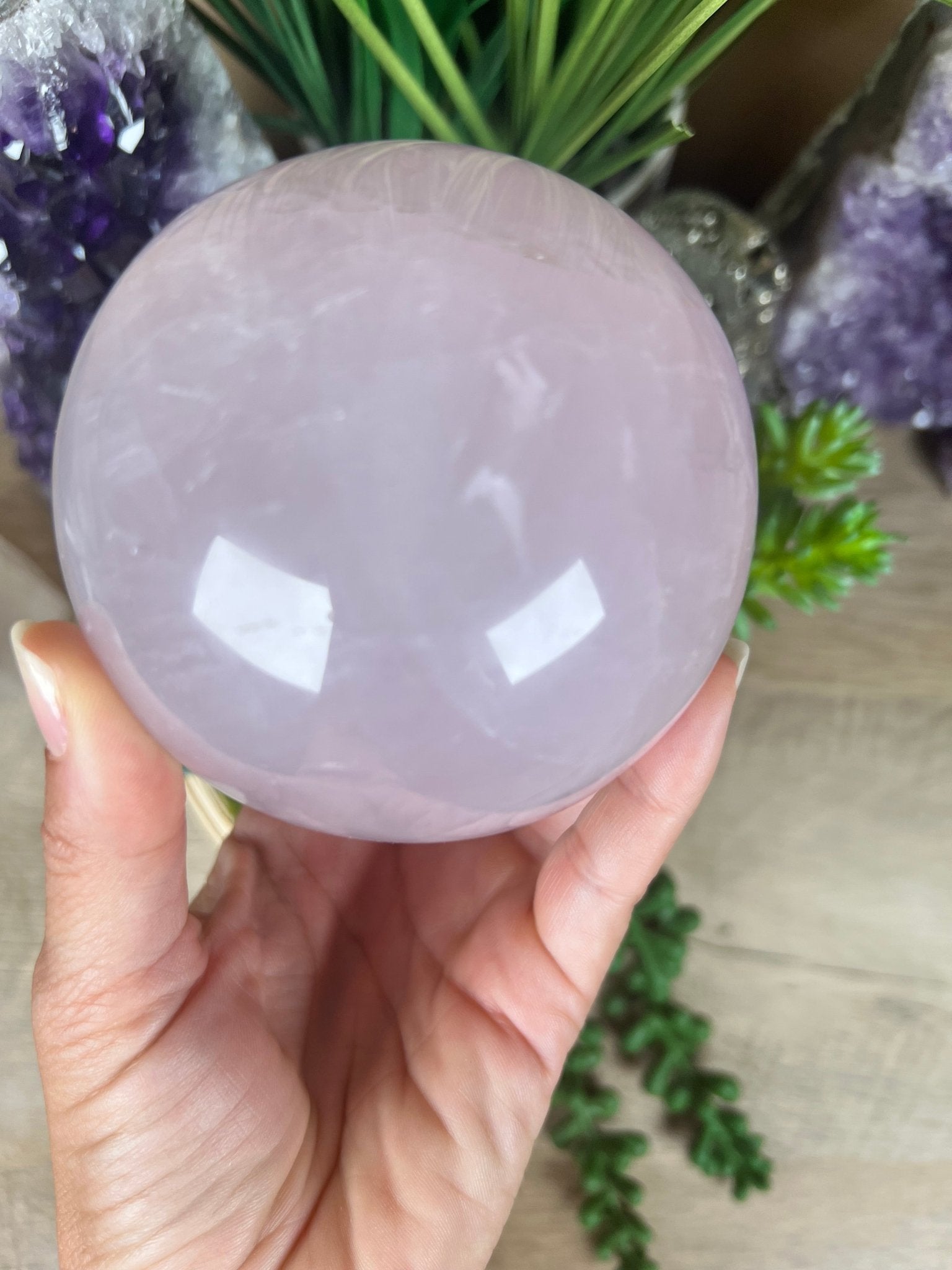 Rose Quartz Sphere 89mm - Purple Door Alchemy