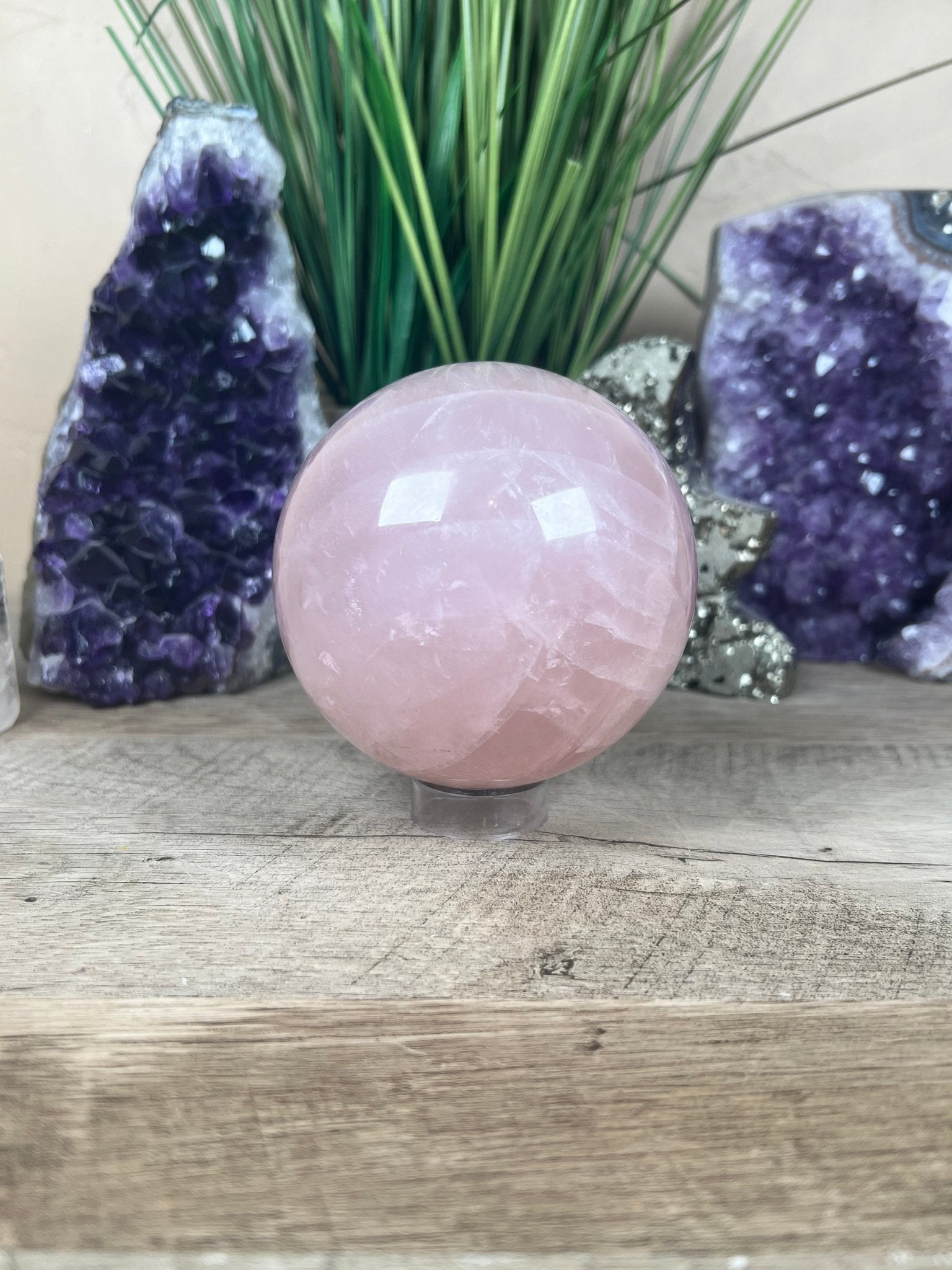 Rose Quartz Sphere 93mm - Purple Door Alchemy