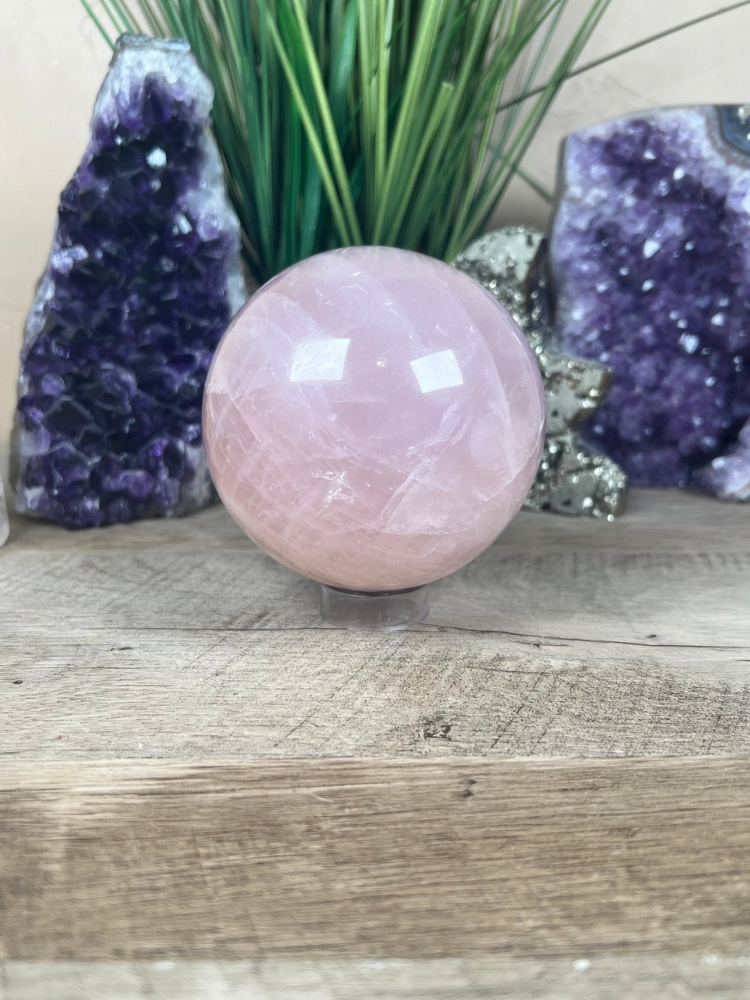 Rose Quartz Sphere 93mm - Purple Door Alchemy