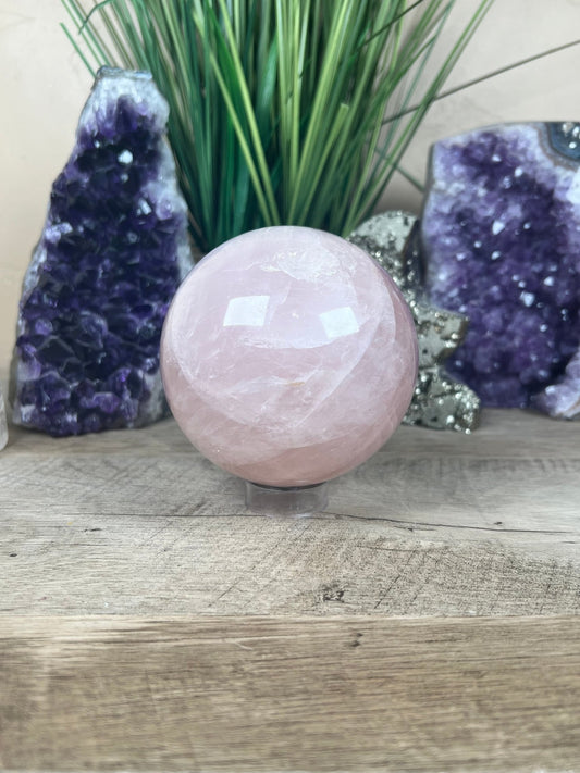 Rose Quartz Sphere 93mm - Purple Door Alchemy