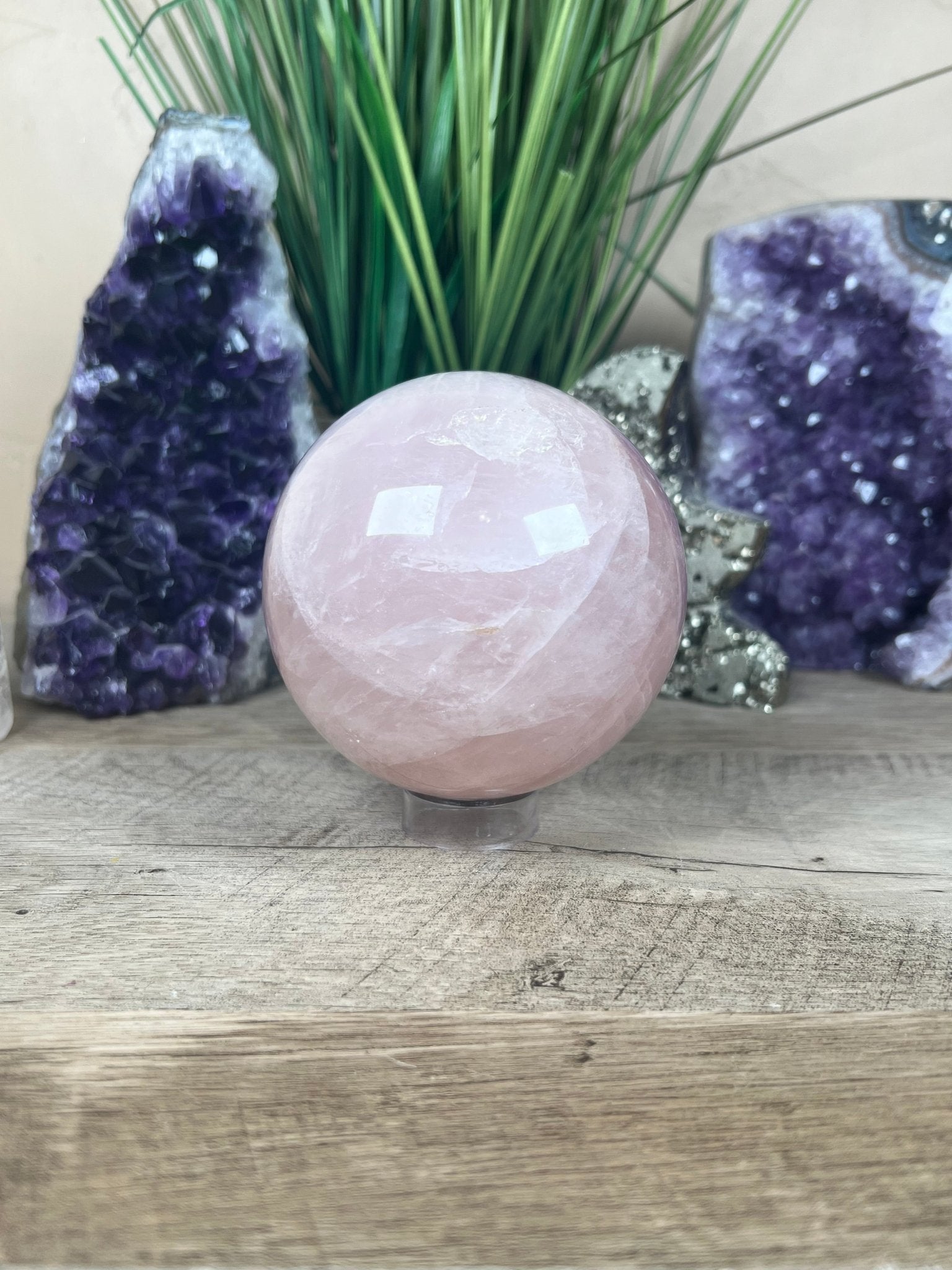 Rose Quartz Sphere 93mm - Purple Door Alchemy